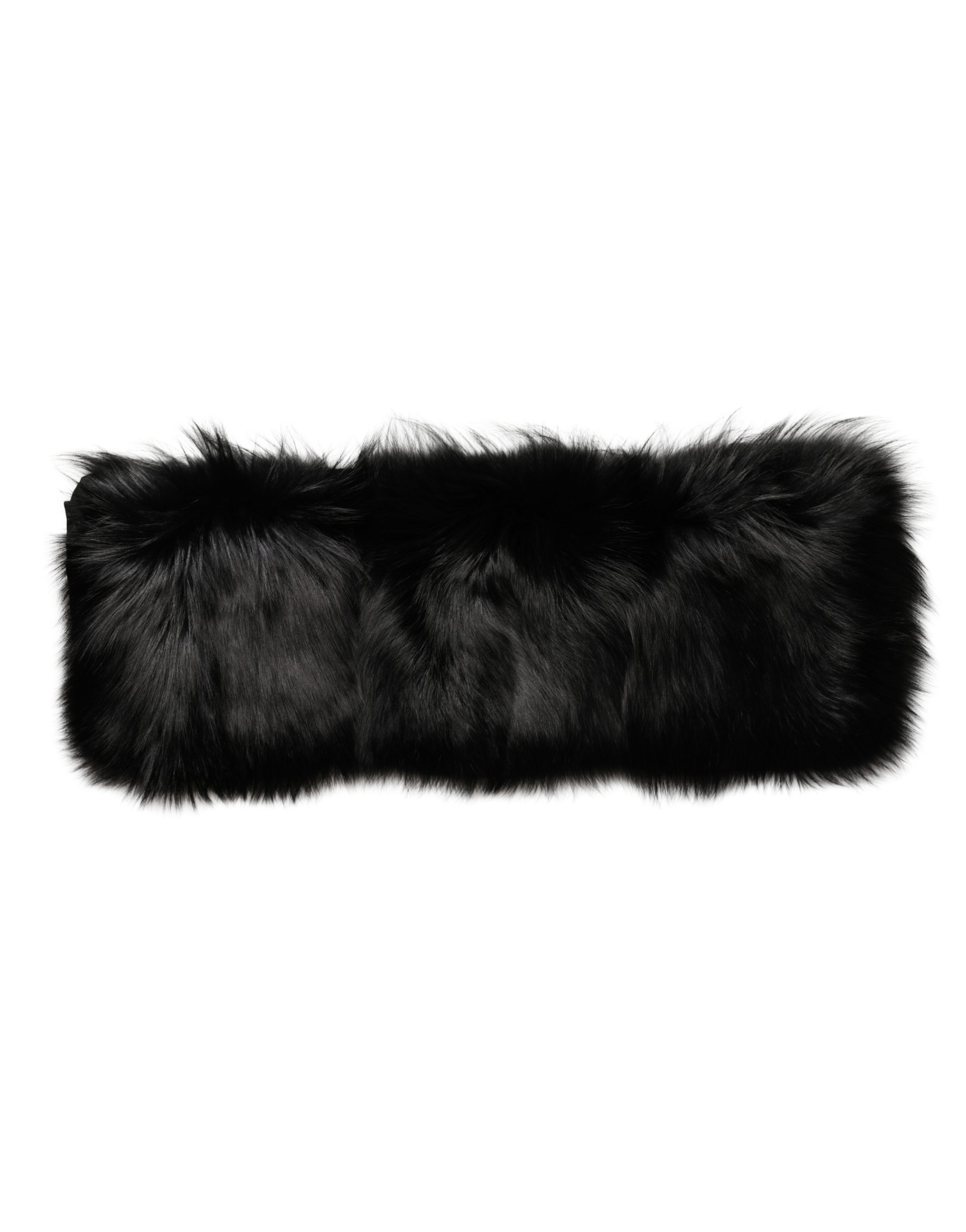 Dolce & Gabbana Black Fur Shoulder Collar Wrap Shawl Scarf - Image 7