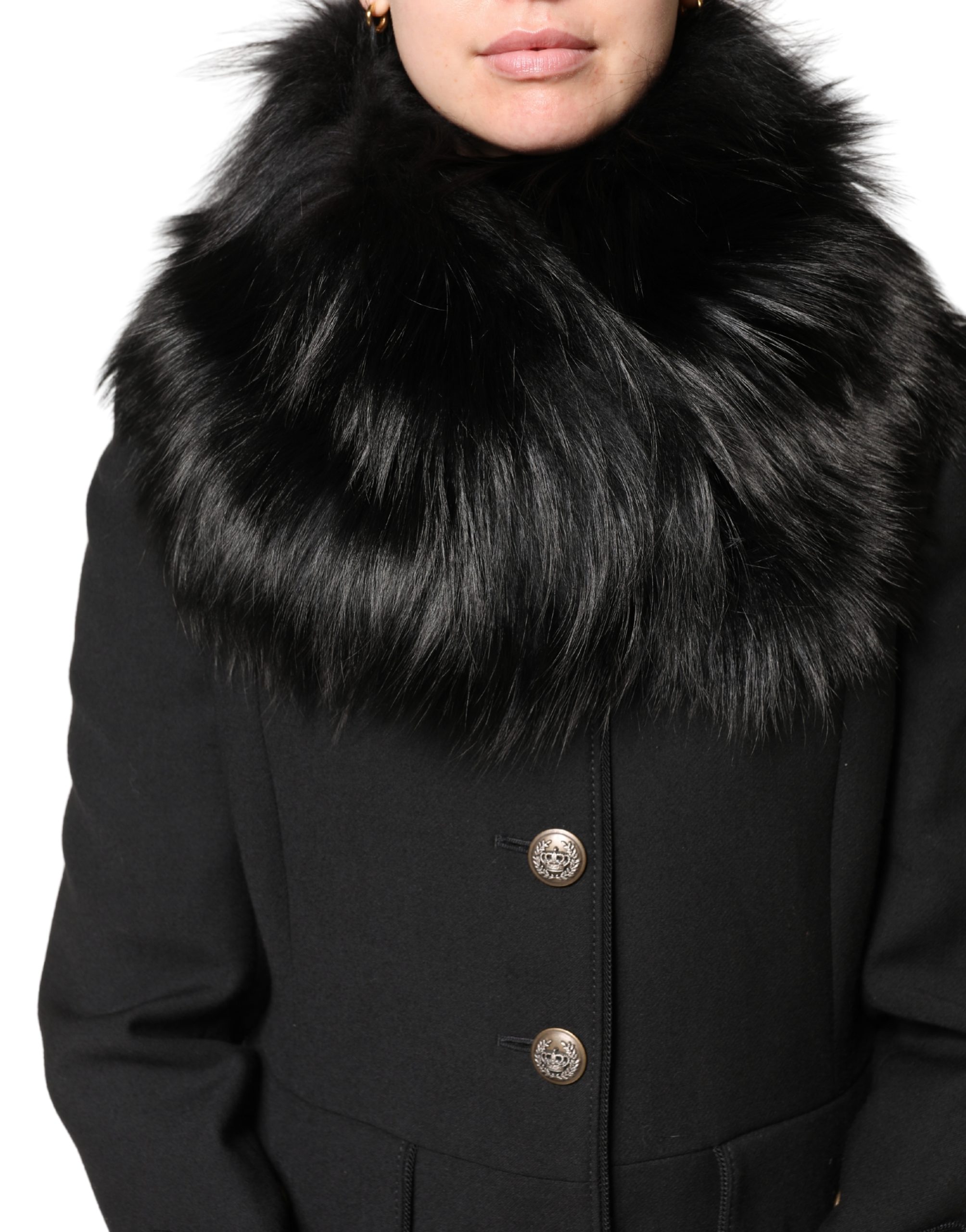 Dolce & Gabbana Black Fur Shoulder Collar Wrap Shawl Scarf - Image 2