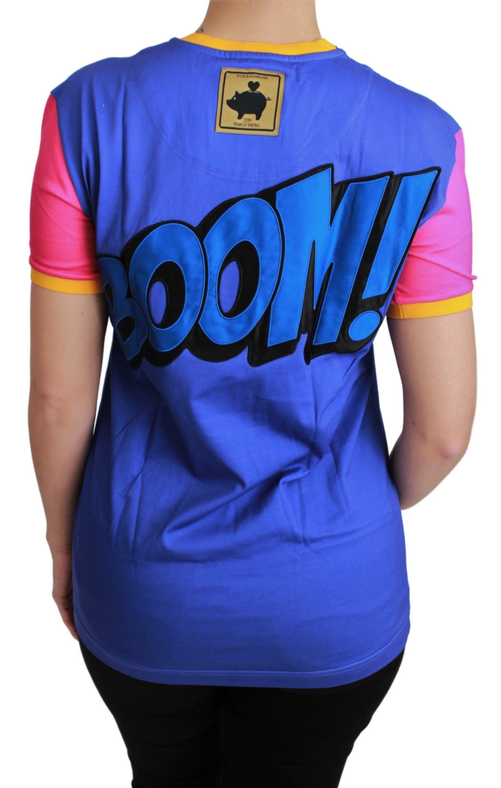 Dolce & Gabbana Purple PIG SUPERGIRL Top Cotton T-shirt - Image 4