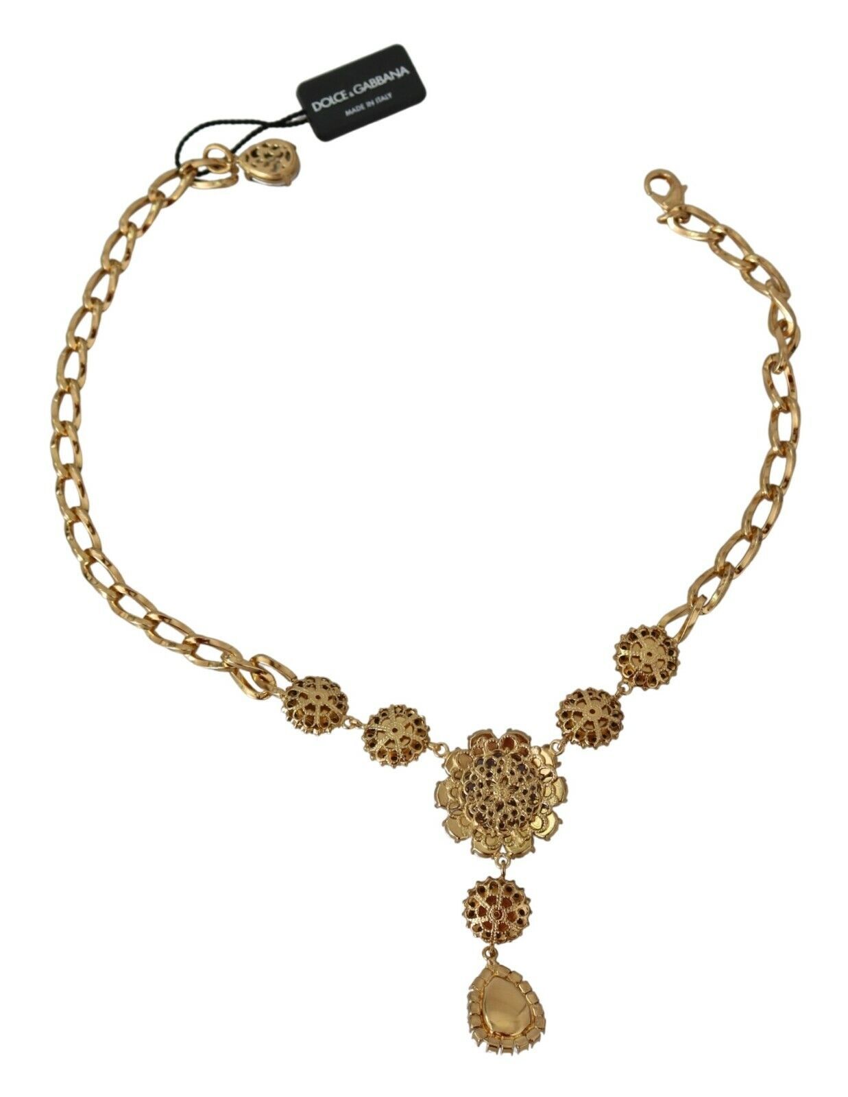 Dolce & Gabbana Pink Gold Brass Crystal Purple Pearl Pendants - Image 5