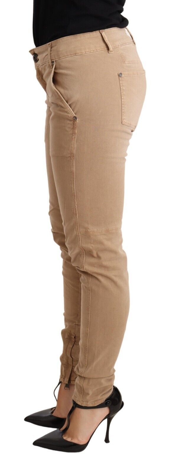 Ermanno Scervino Brown Low Waist Skinny Denim Trouser Cotton Jeans - Image 2