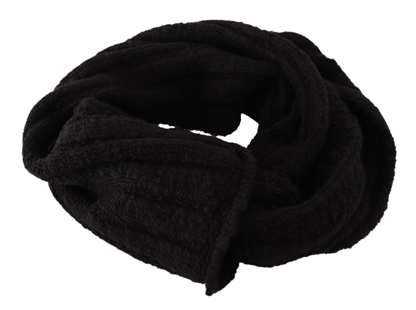 Dolce & Gabbana Black Virgin Wool Knitted Unisex Warmer Shawl Scarf - Image 4