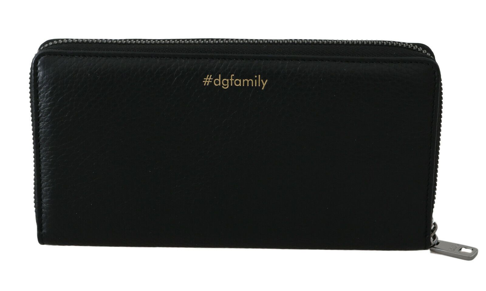 Dolce & Gabbana Black Blue Leather #DGFAMILY Zipper Continental Wallet - Image 3