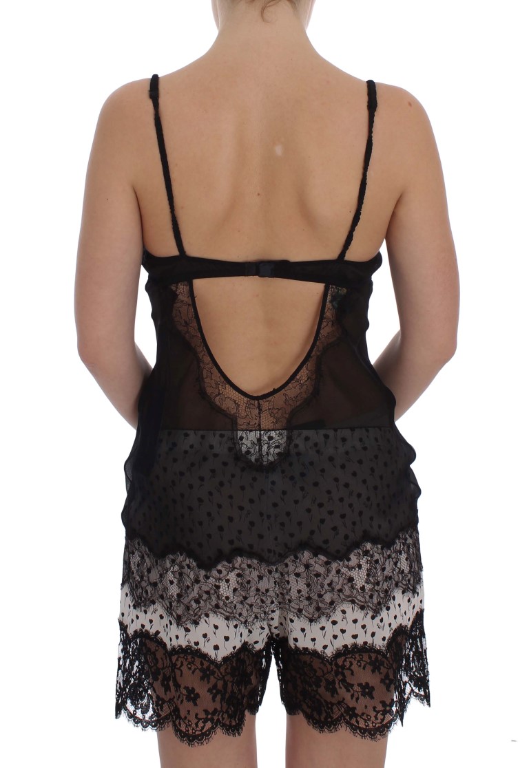 Dolce & Gabbana Black Silk Lace Babydoll Lingerie Top - Image 3