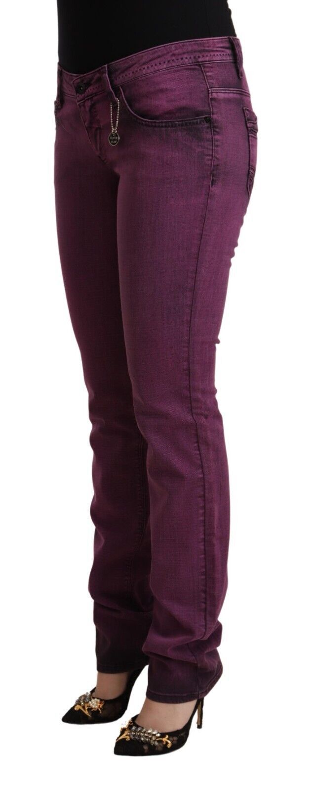Costume National Purple Cotton Stretch Slim Fit Denim Jeans - Image 2