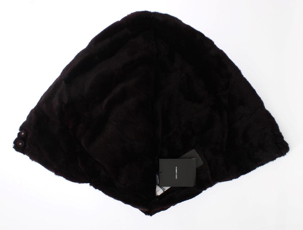 Dolce & Gabbana Purple Weasel Fur Crochet Hood Scarf Hat - Image 7