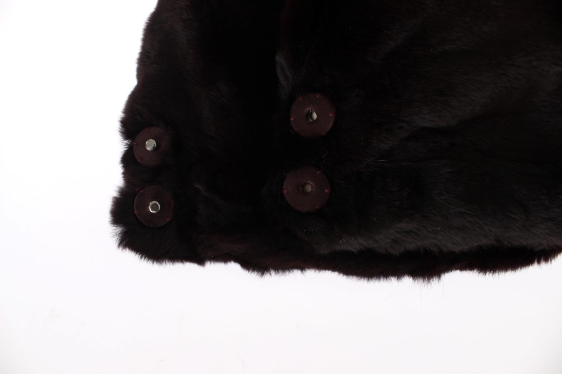 Dolce & Gabbana Purple Weasel Fur Crochet Hood Scarf Hat - Image 8
