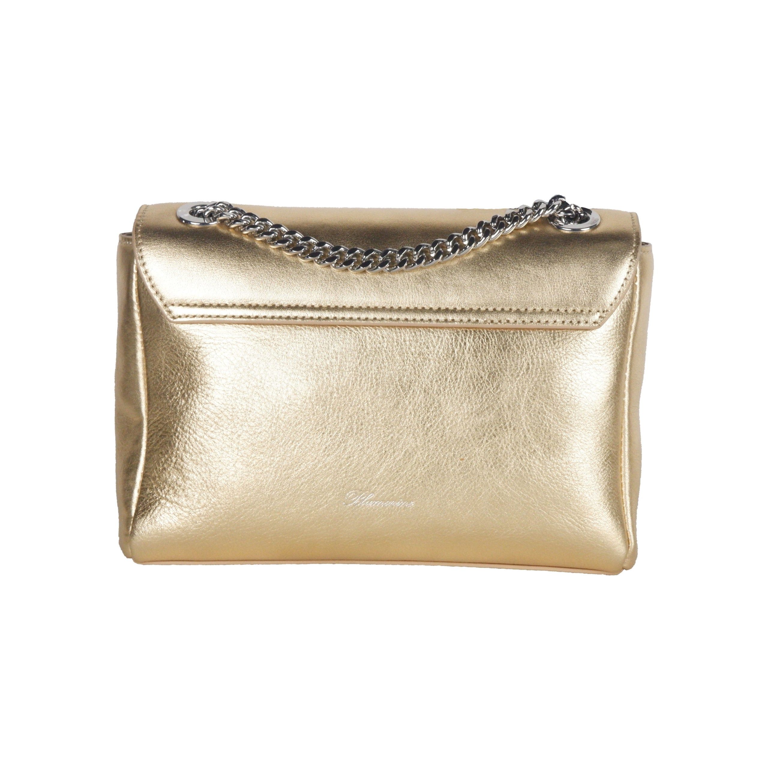 Blumarine Gold Leather Shoulder Women Bag - Image 4