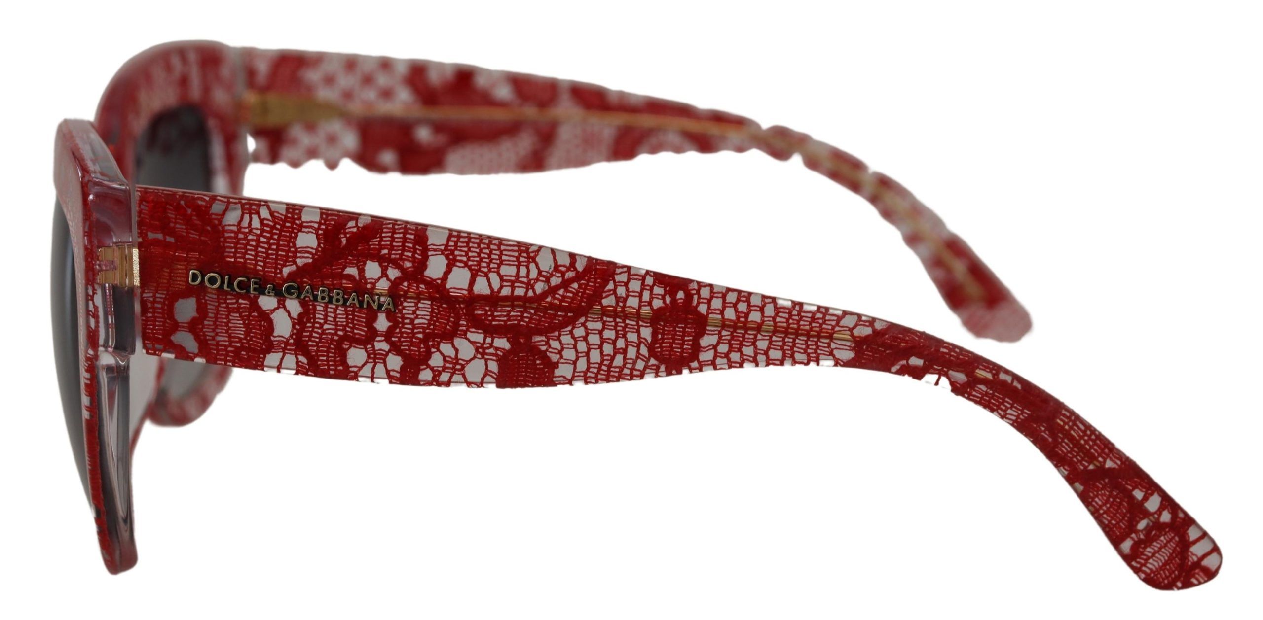 Dolce & Gabbana Red Lace Acetate Rectangle Shades DG4231F Sunglasses - Image 2