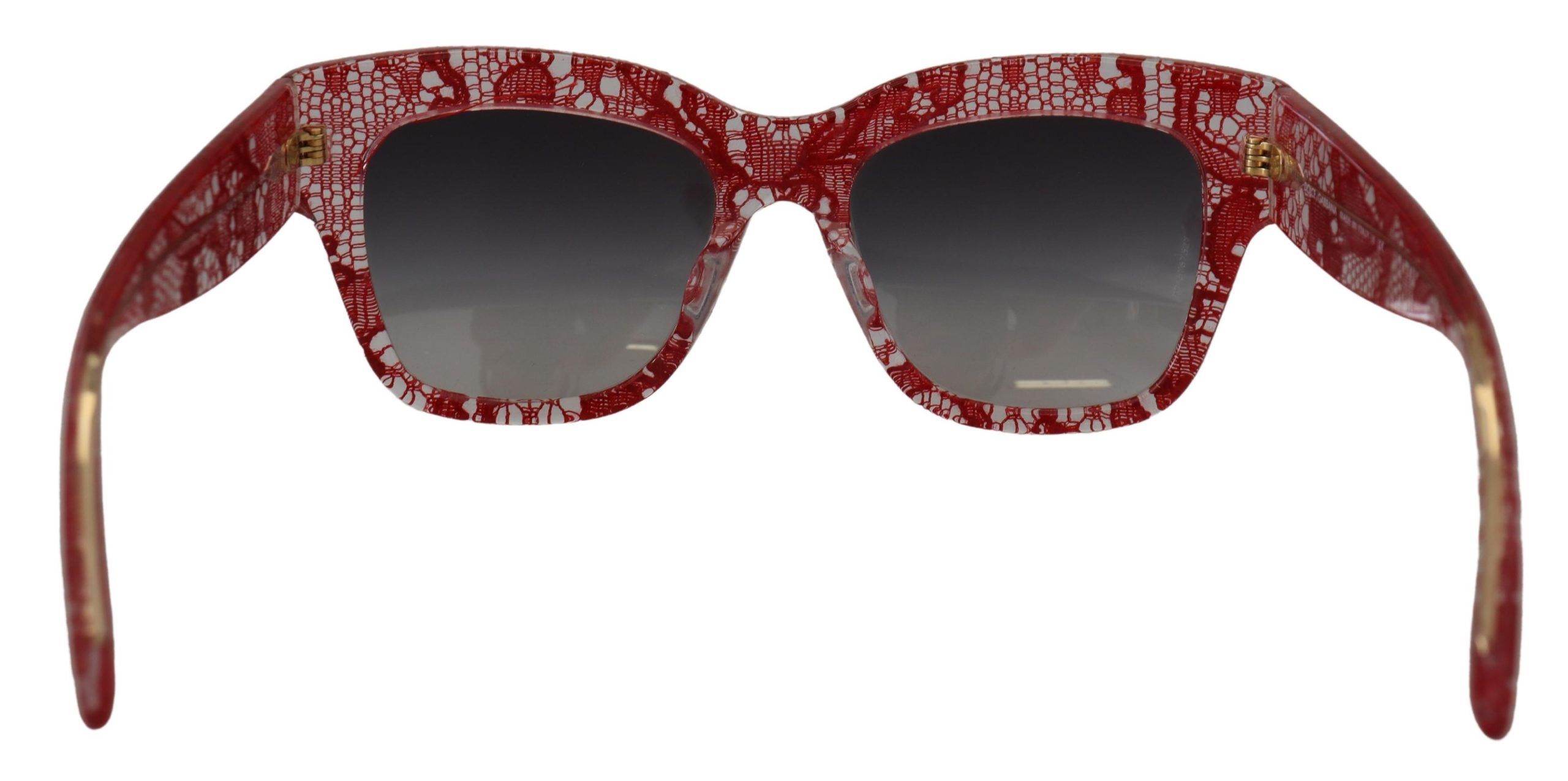 Dolce & Gabbana Red Lace Acetate Rectangle Shades DG4231F Sunglasses - Image 3
