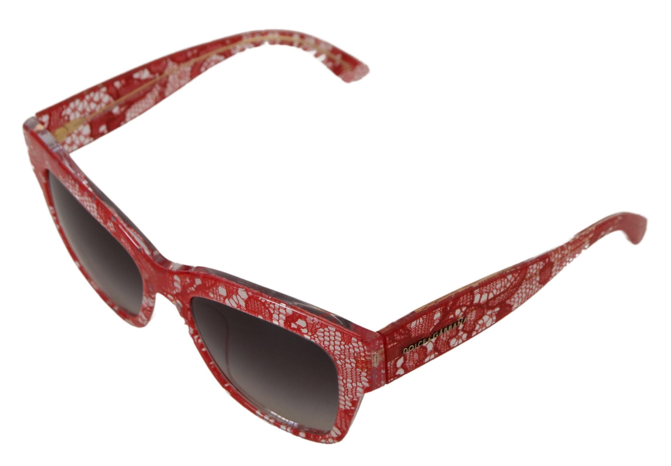 Dolce & Gabbana Red Lace Acetate Rectangle Shades DG4231F Sunglasses - Image 4