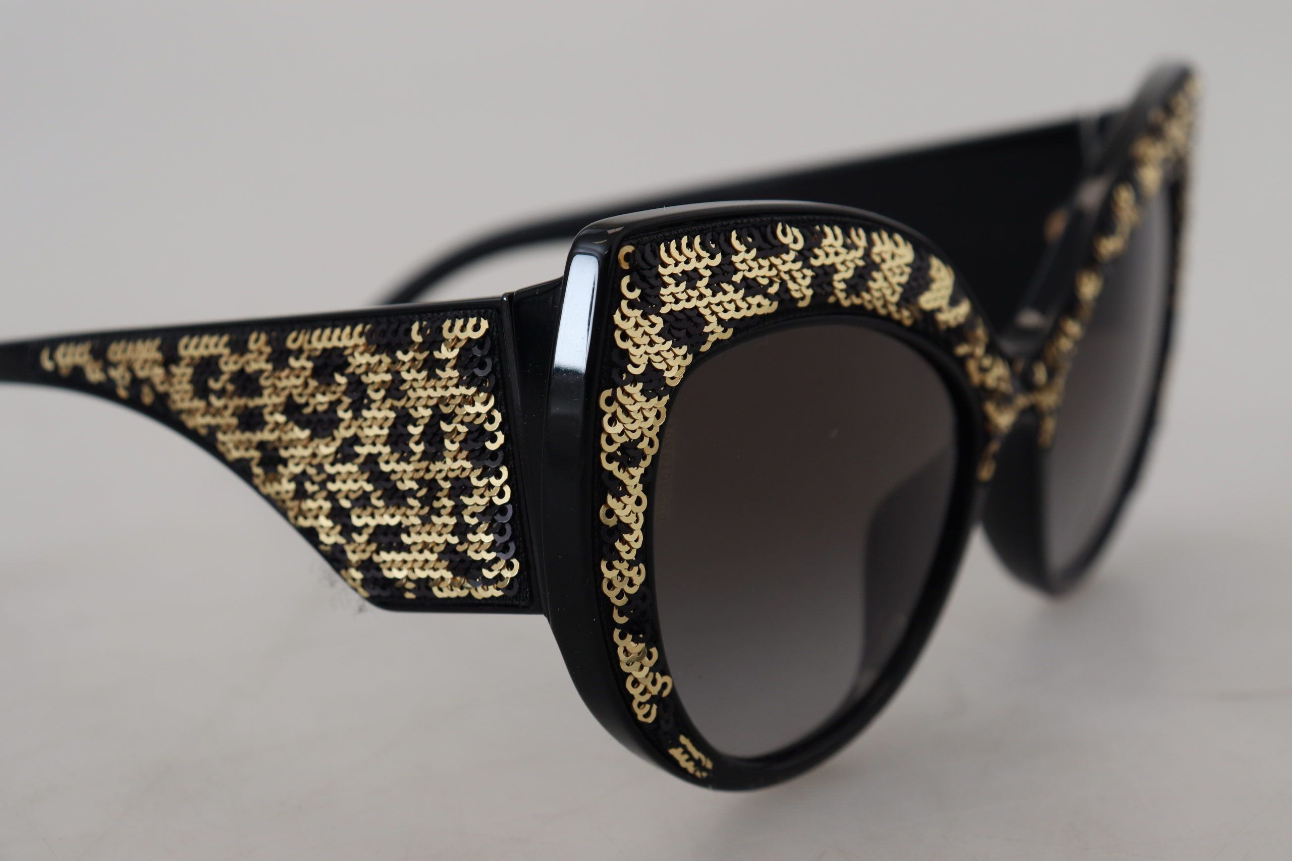 Dolce & Gabbana Black Gold Sequin Butterfly Polarized DG4326 Sunglasses - Image 6
