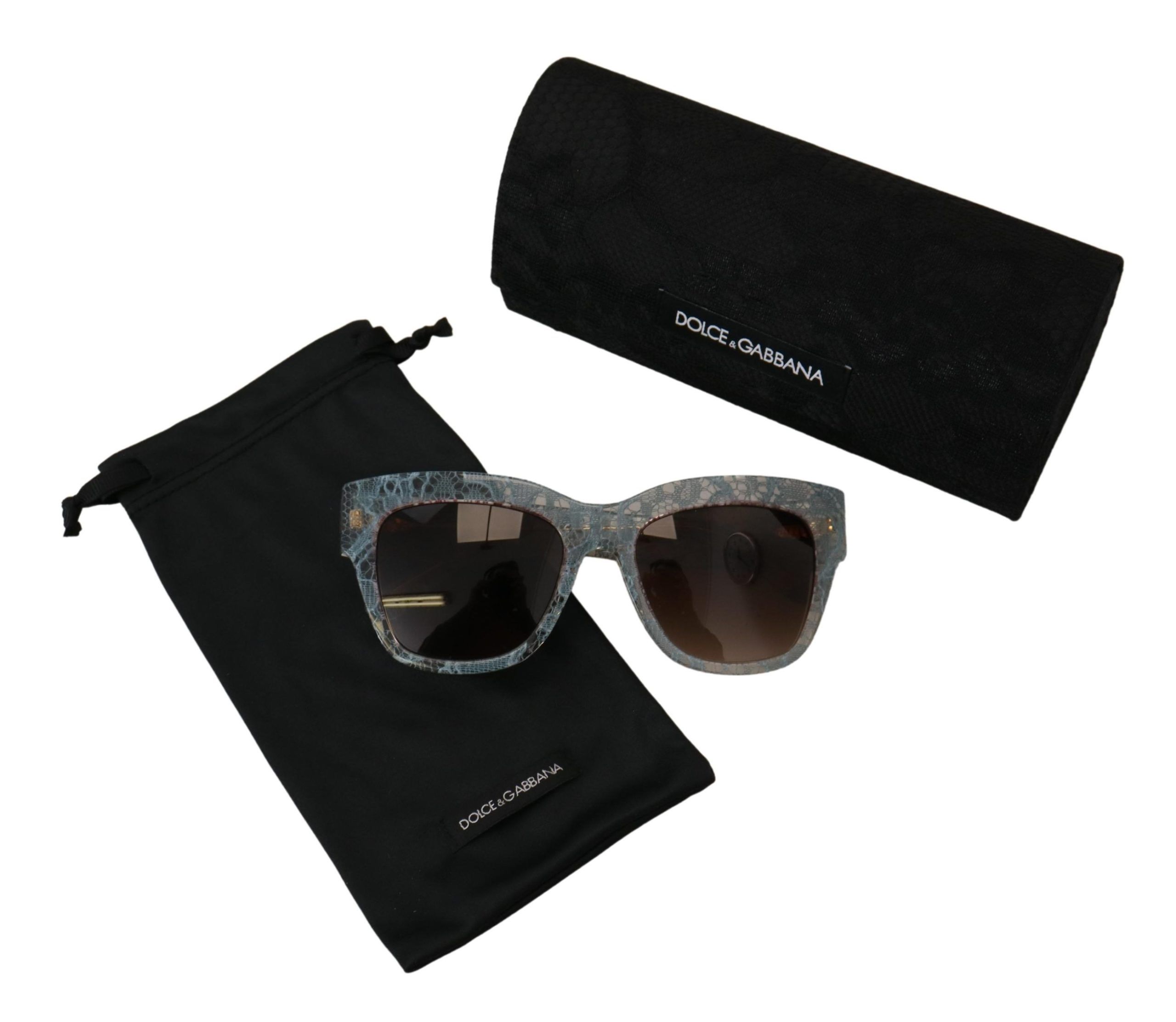Dolce & Gabbana Blue Lace Acetate Crystal Butterfly DG4231 Sunglasses - Image 5