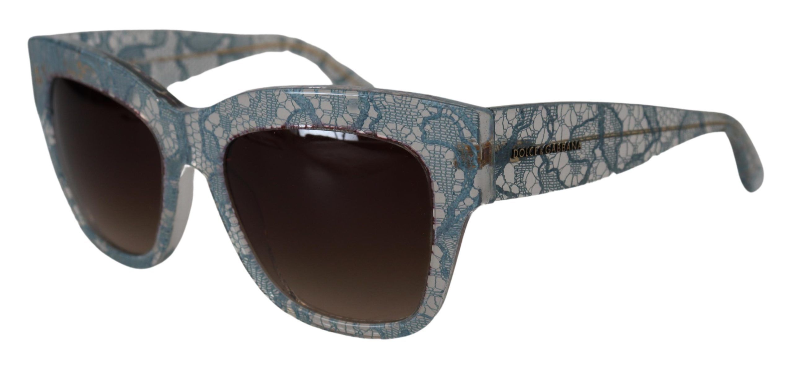 Dolce & Gabbana Blue Lace Acetate Crystal Butterfly DG4231 Sunglasses - Image 6