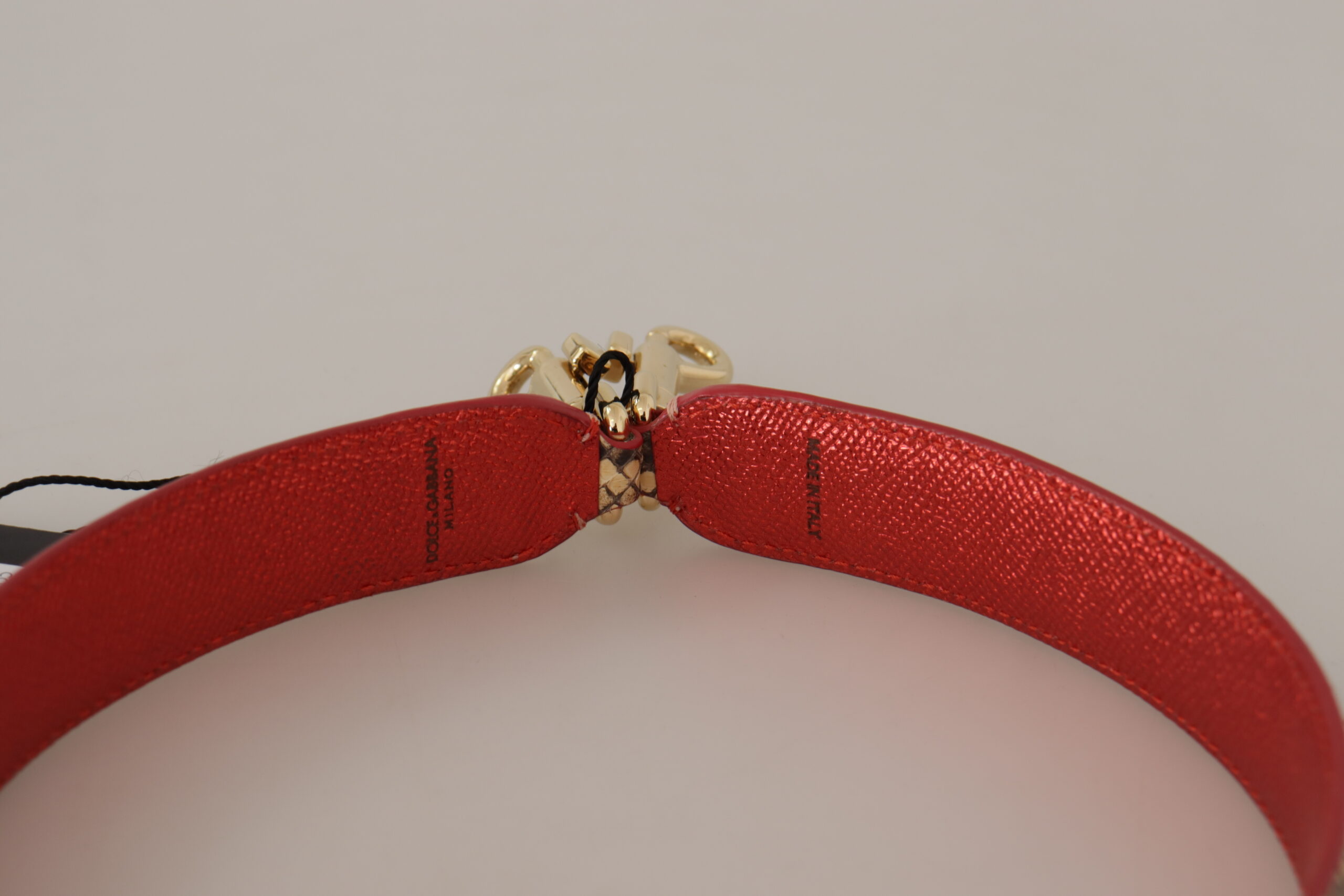 Dolce & Gabbana Beige Exotic Leather Crystals Shoulder Strap - Image 3