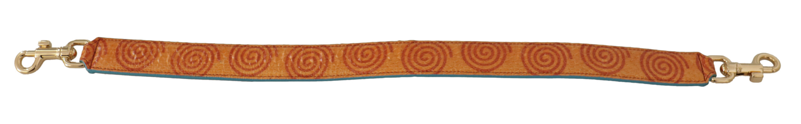Dolce & Gabbana Orange Leather Swirl Print Bag Shoulder Strap - Image 3
