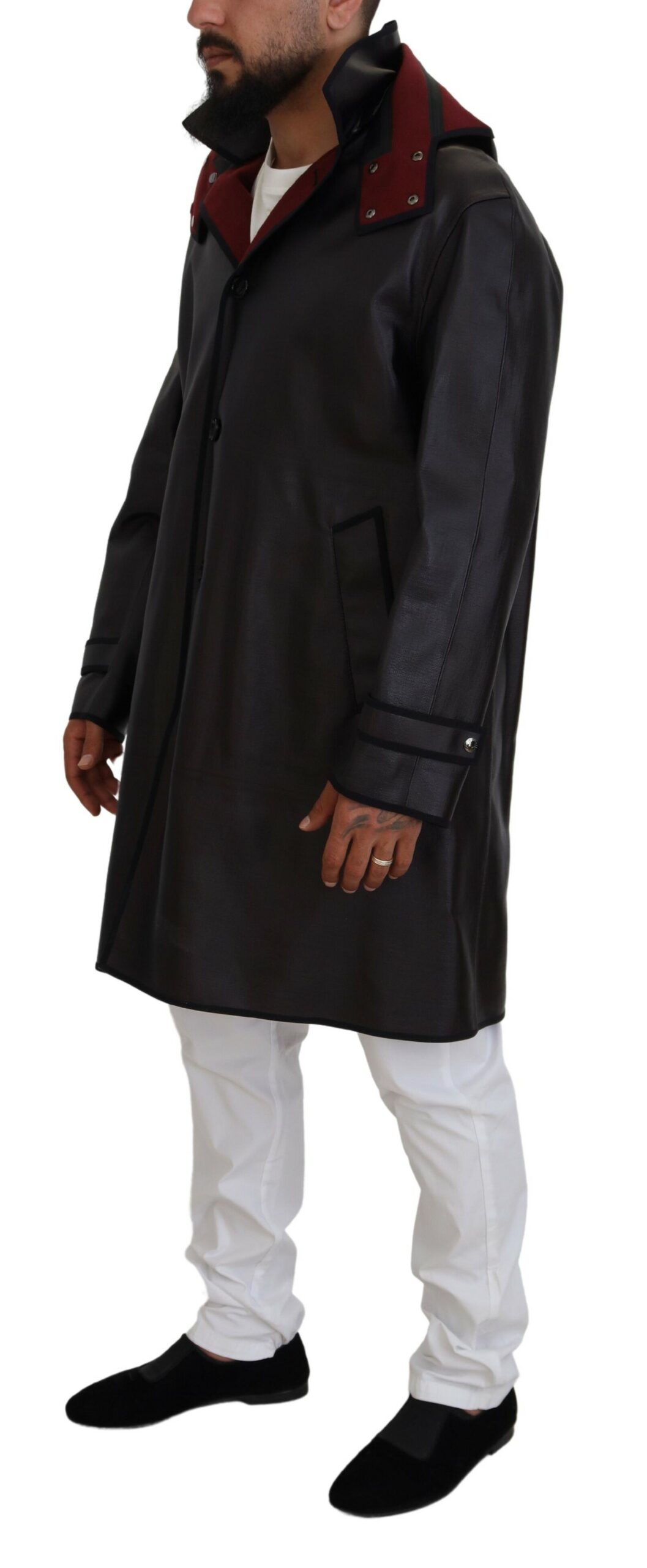 Dolce & Gabbana Black Trench Hooded Parka Cotton Jacket - Image 6