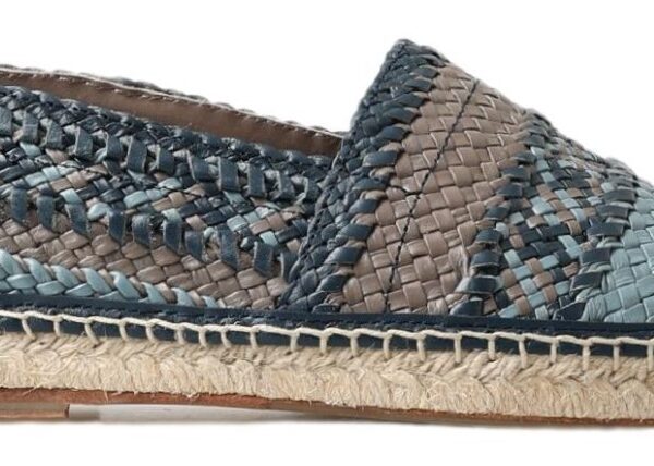Dolce & Gabbana Blue Gray Leather Buffalo Espadrille Shoes