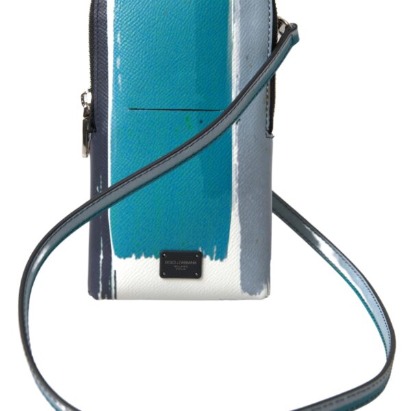 Dolce & Gabbana Blue Leather Purse Crossbody Sling Phone Bag Unisex