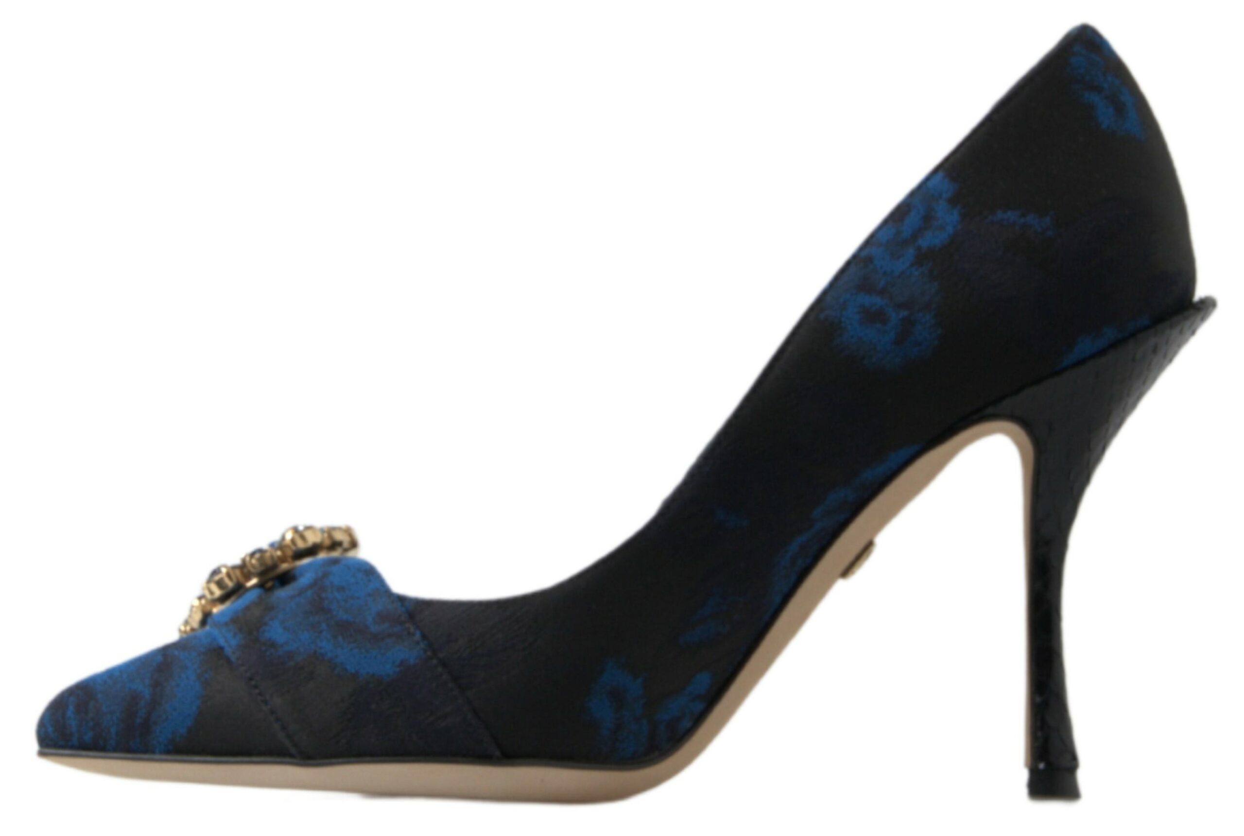 Dolce & Gabbana Blue Floral Ayers Crystal Pumps Shoes - Image 6