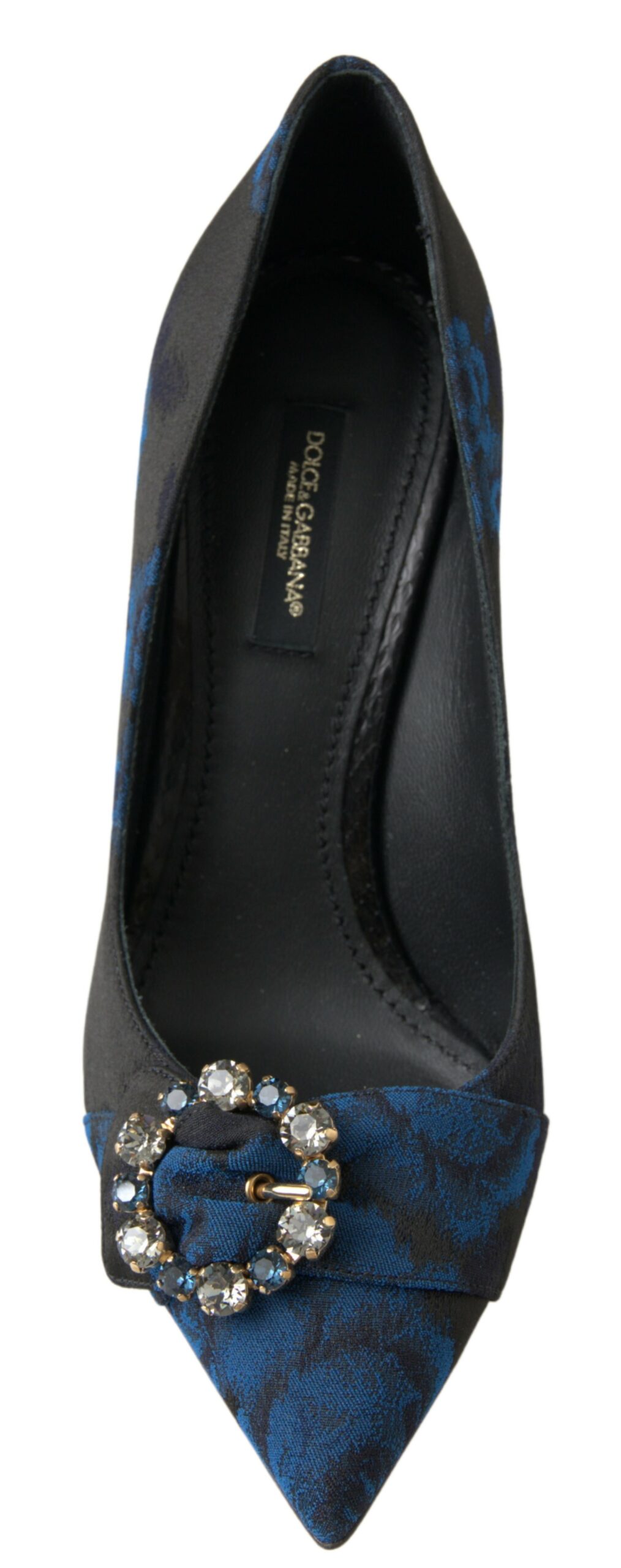 Dolce & Gabbana Blue Floral Ayers Crystal Pumps Shoes - Image 4