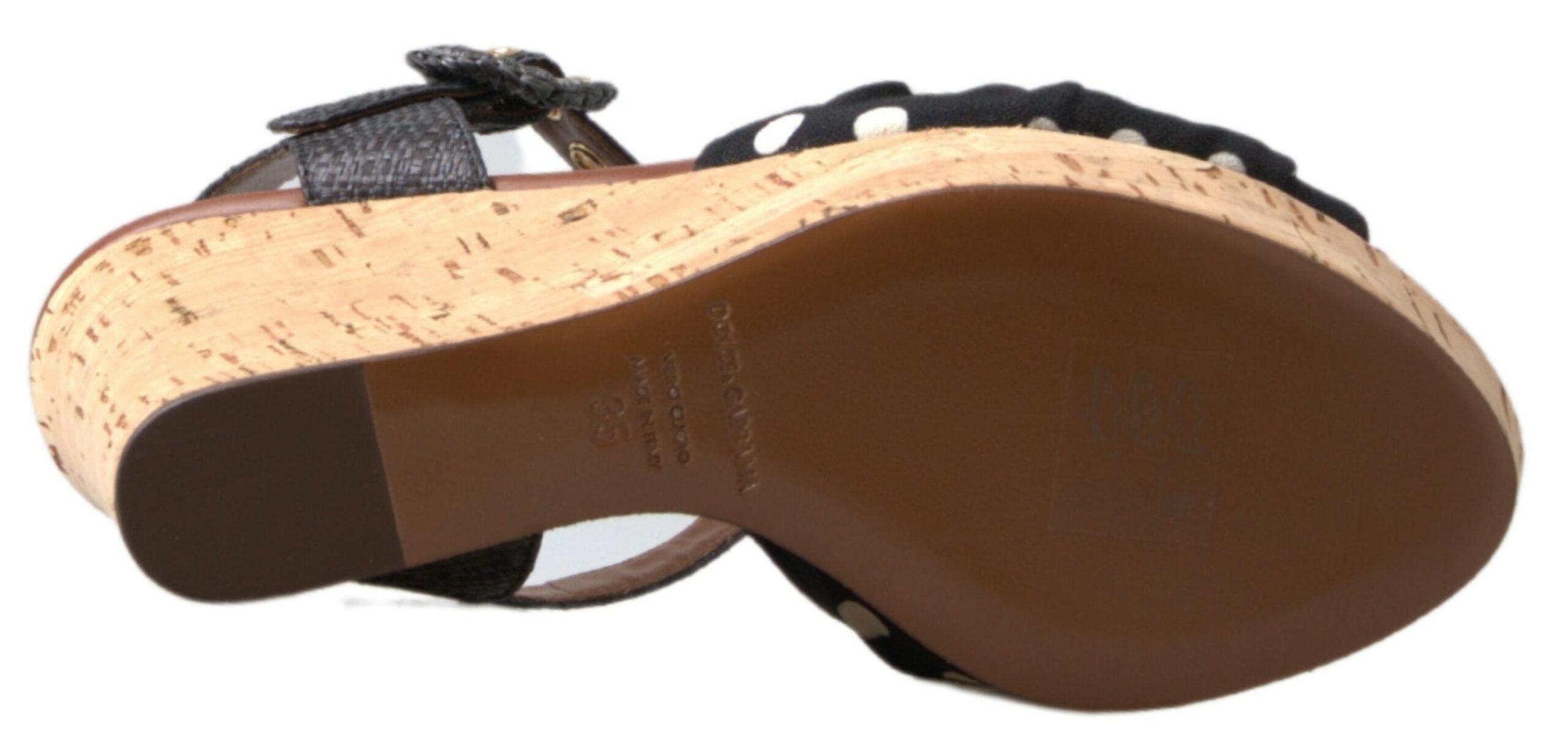 Dolce & Gabbana Black Wedges Polka Dotted Ankle Strap Shoes Sandals - Image 5