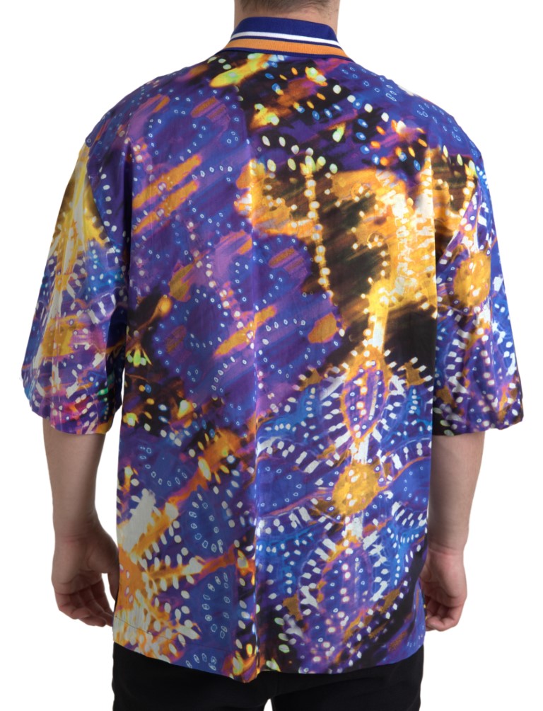 Dolce & Gabbana Luminaire Print Cotton Polo Top Men Shirt - Image 2