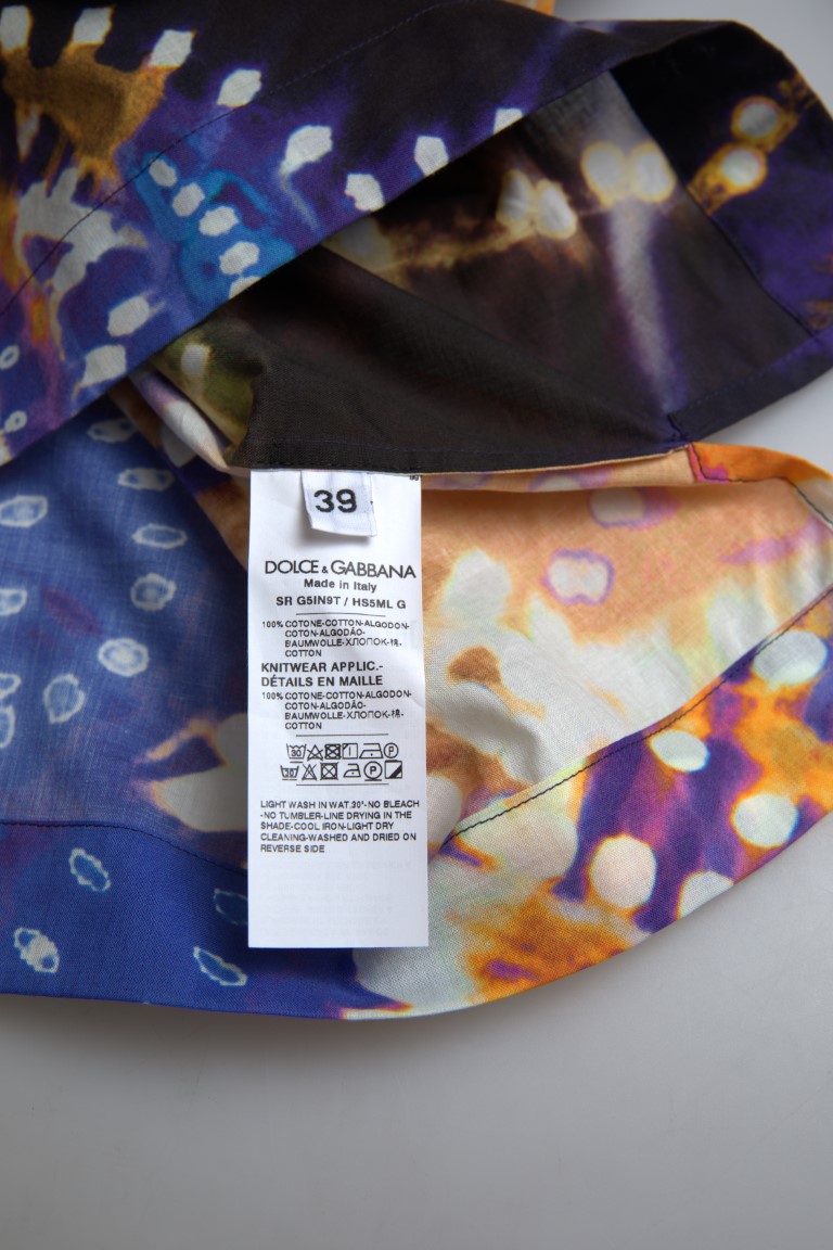 Dolce & Gabbana Luminaire Print Cotton Polo Top Men Shirt - Image 5