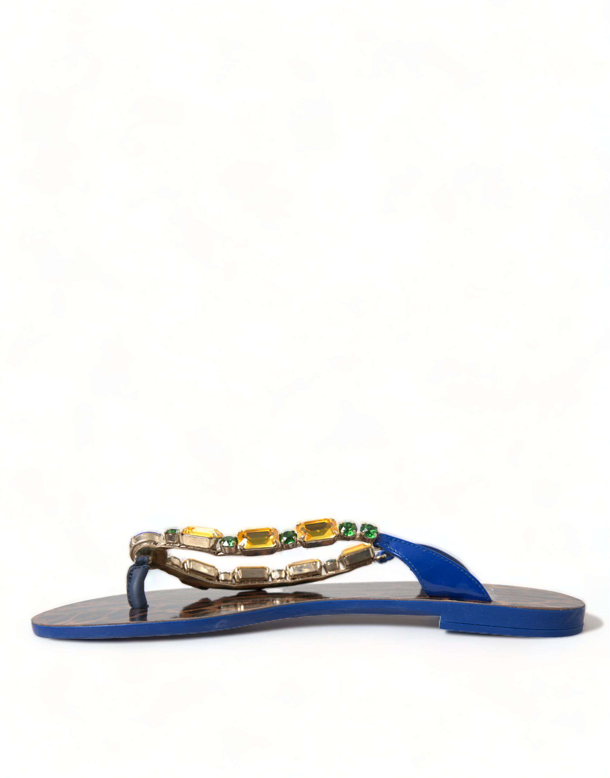 Dolce & Gabbana Blue Crystals Flats Sandals Beachwear Shoes - Image 5