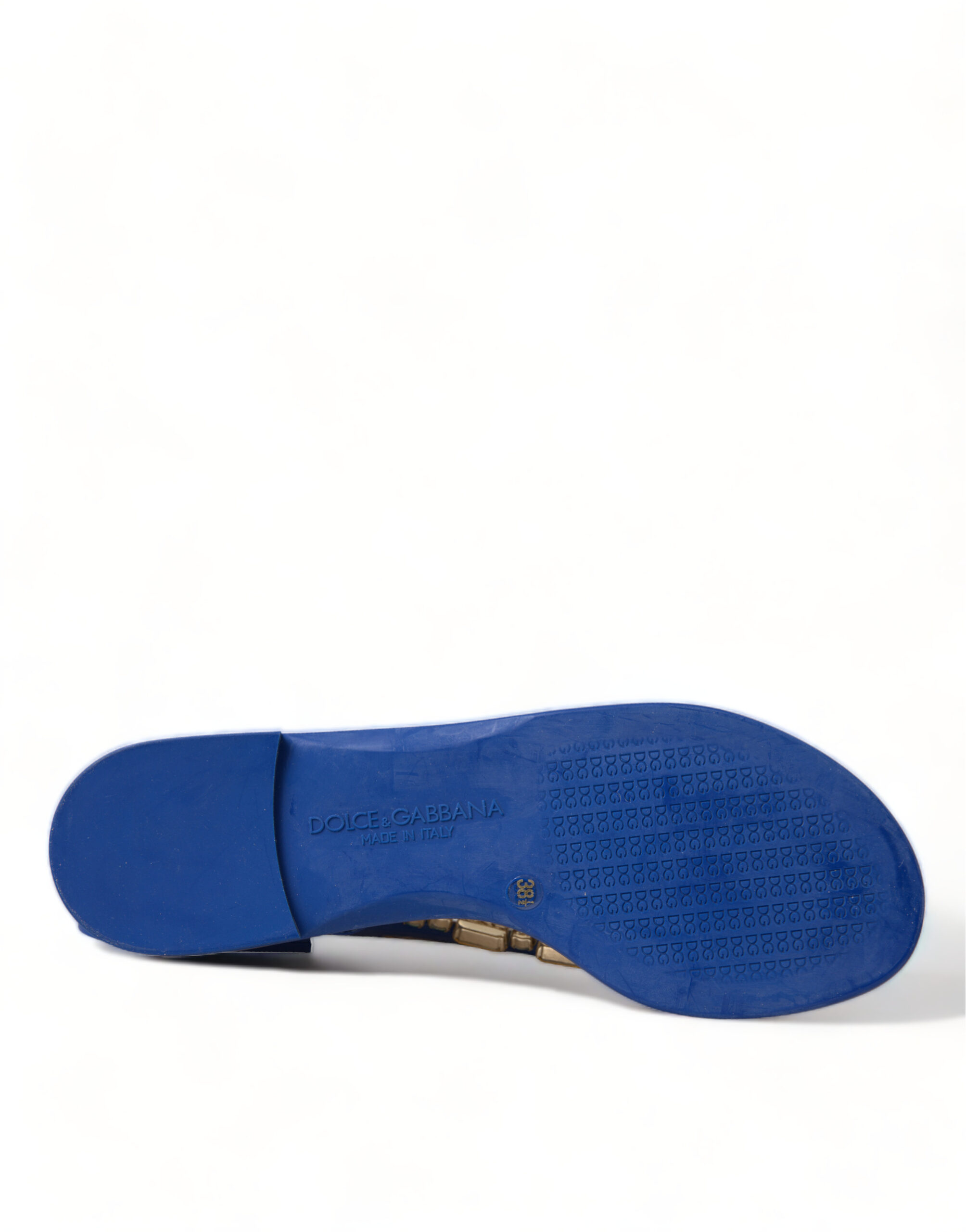 Dolce & Gabbana Blue Crystals Flats Sandals Beachwear Shoes - Image 6