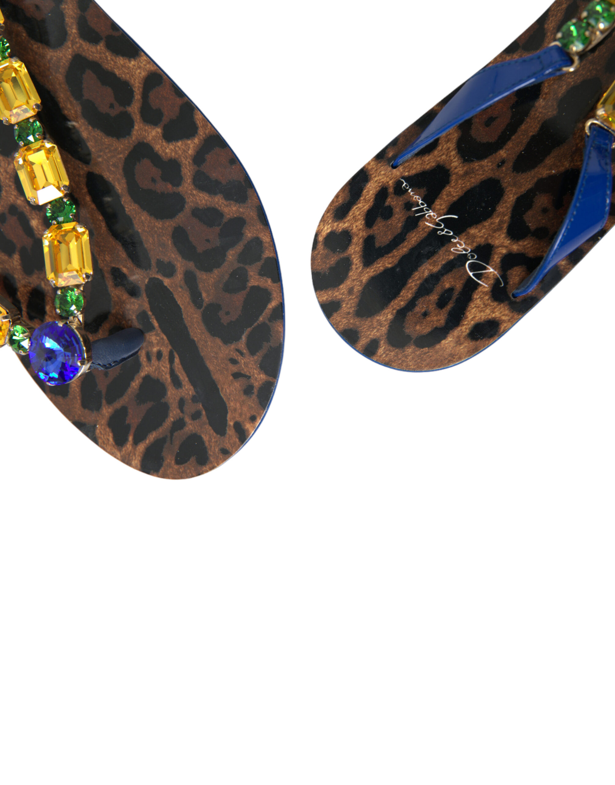Dolce & Gabbana Blue Crystals Flats Sandals Beachwear Shoes - Image 7