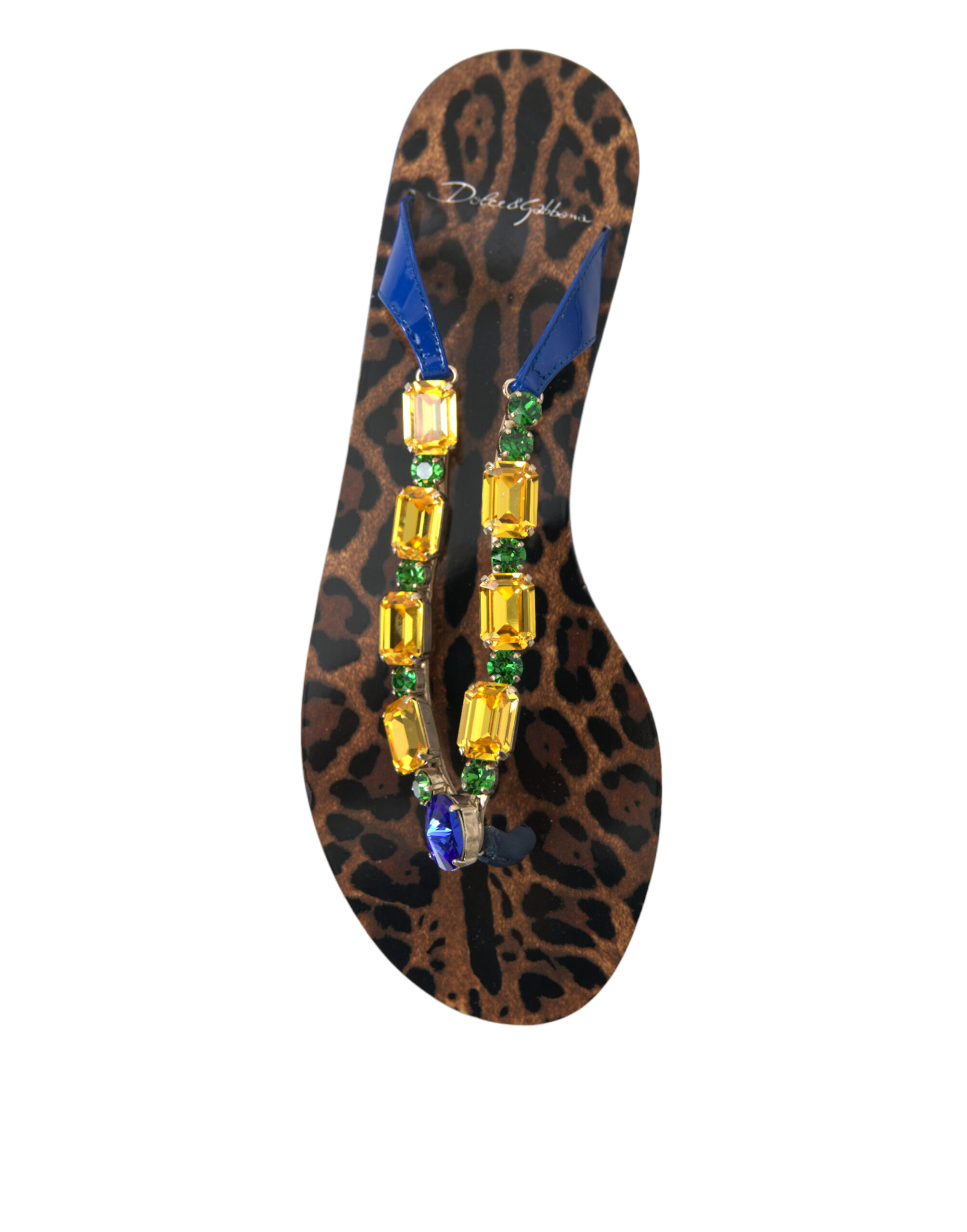 Dolce & Gabbana Blue Crystals Flats Sandals Beachwear Shoes - Image 8
