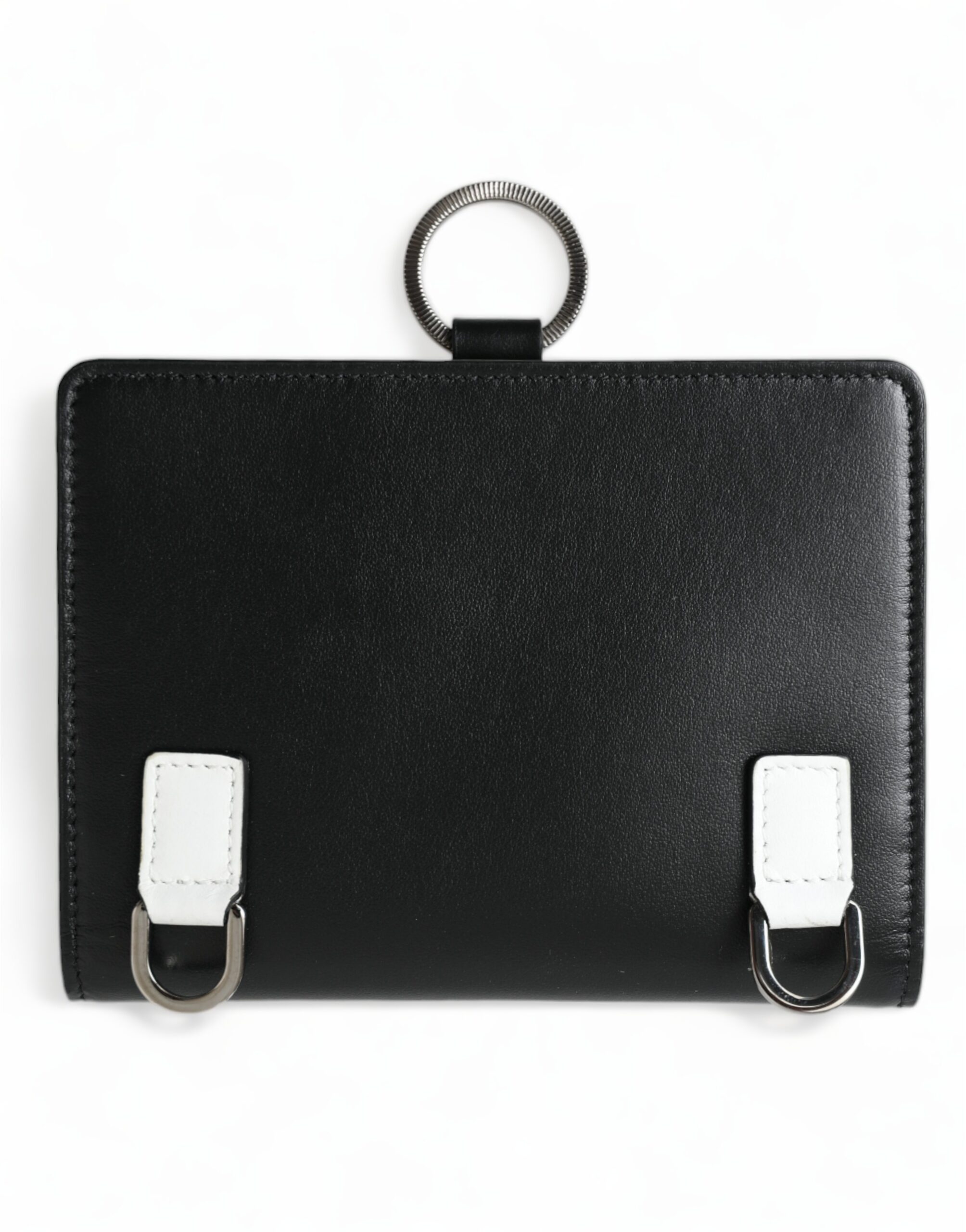 Dolce & Gabbana Black Leather Crystal Embellished Card Holder Wallet - Image 4