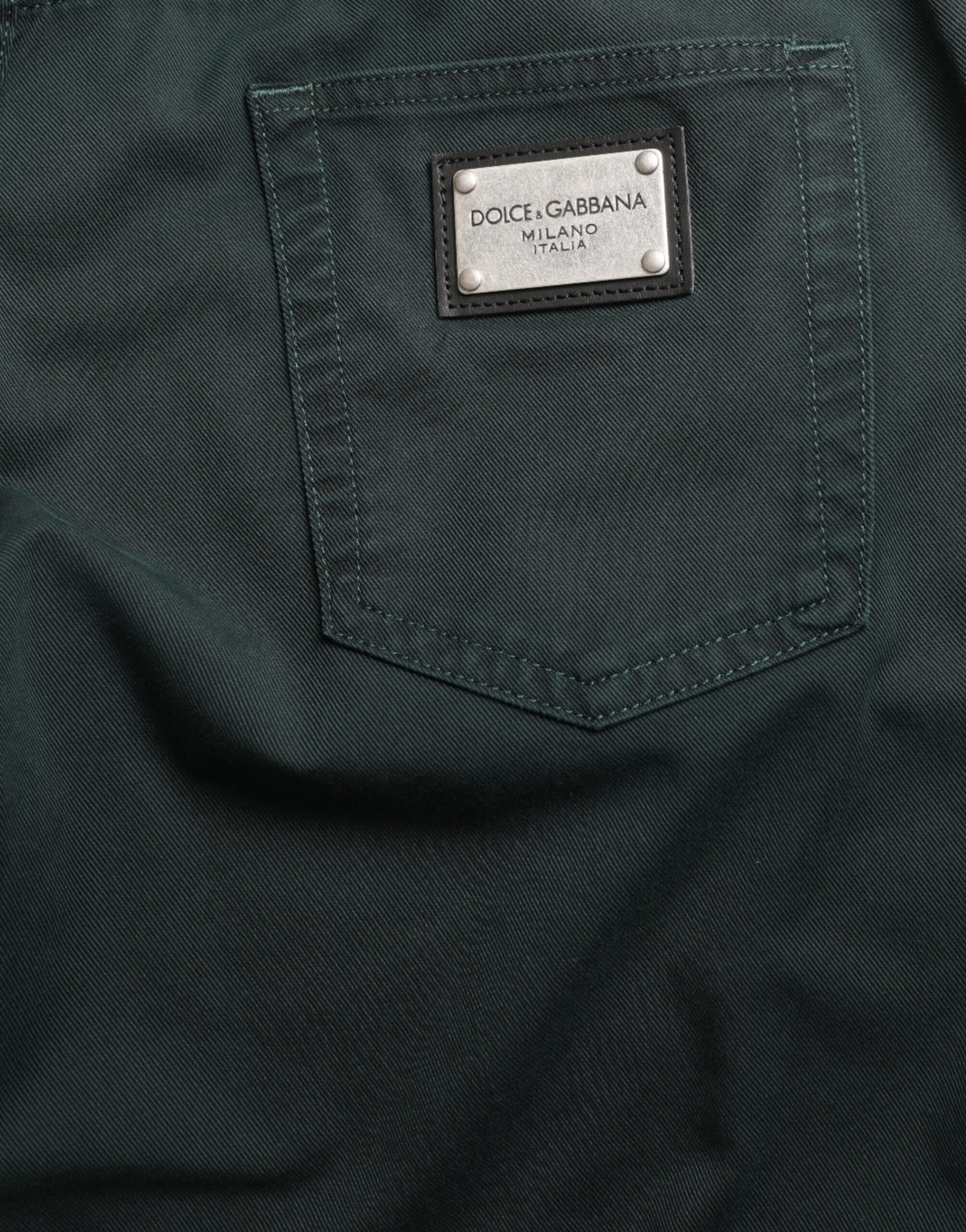 Dolce & Gabbana Green Cotton Stretch Skinny Men Denim Jeans - Image 4