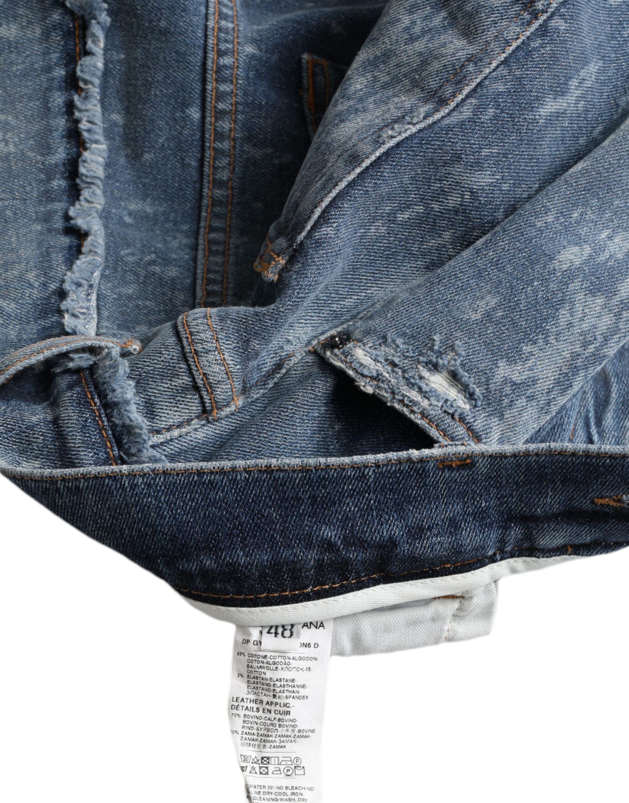 Dolce & Gabbana Blue Washed Skinny Cotton Stretch Denim Jeans - Image 5