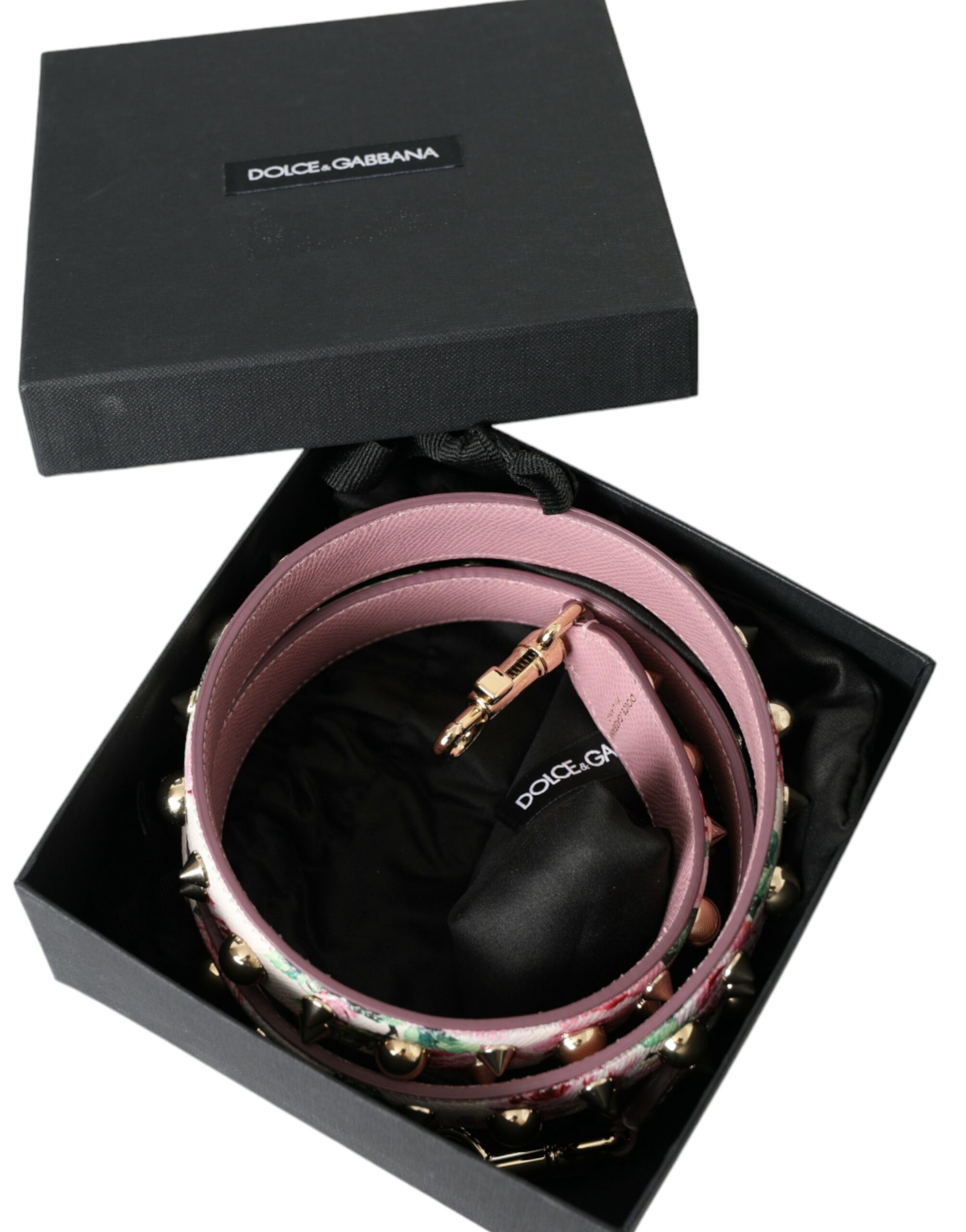 Dolce & Gabbana Pink Floral Handbag Accessory Shoulder Strap - Image 6