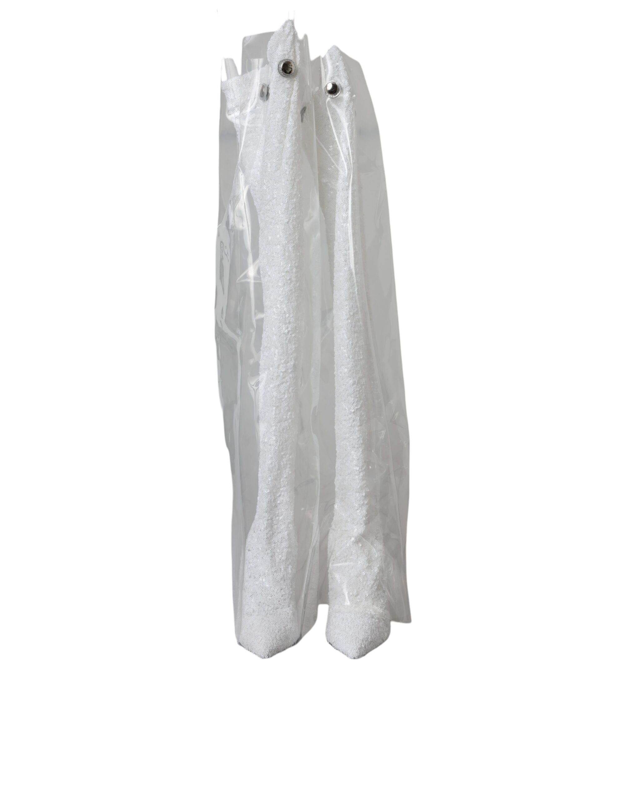 Dolce & Gabbana White Heels Stiletto Knee High Boots Shoes - Image 2