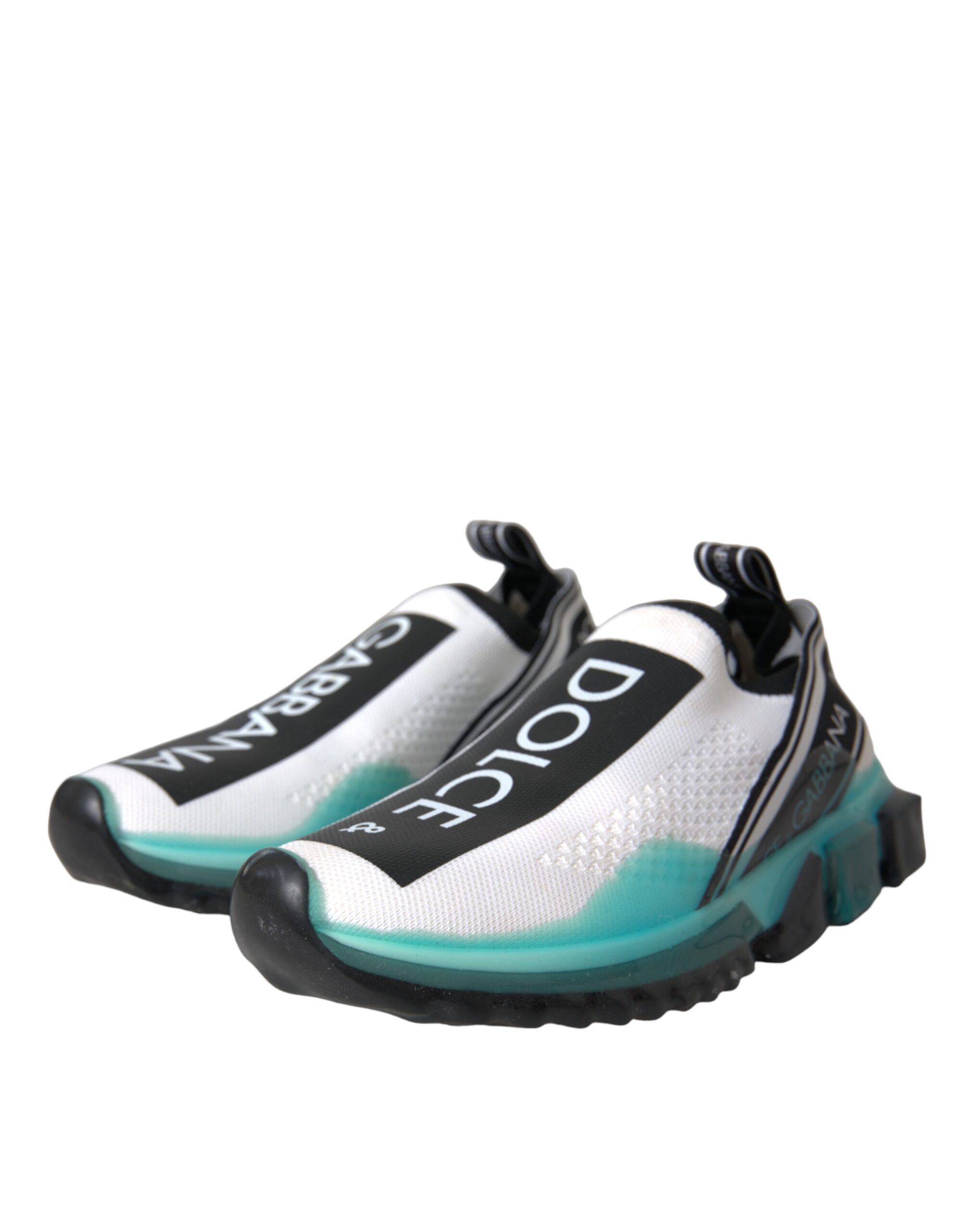Dolce & Gabbana Black White Blue Slip On Sorrento Sneakers Shoes - Image 3