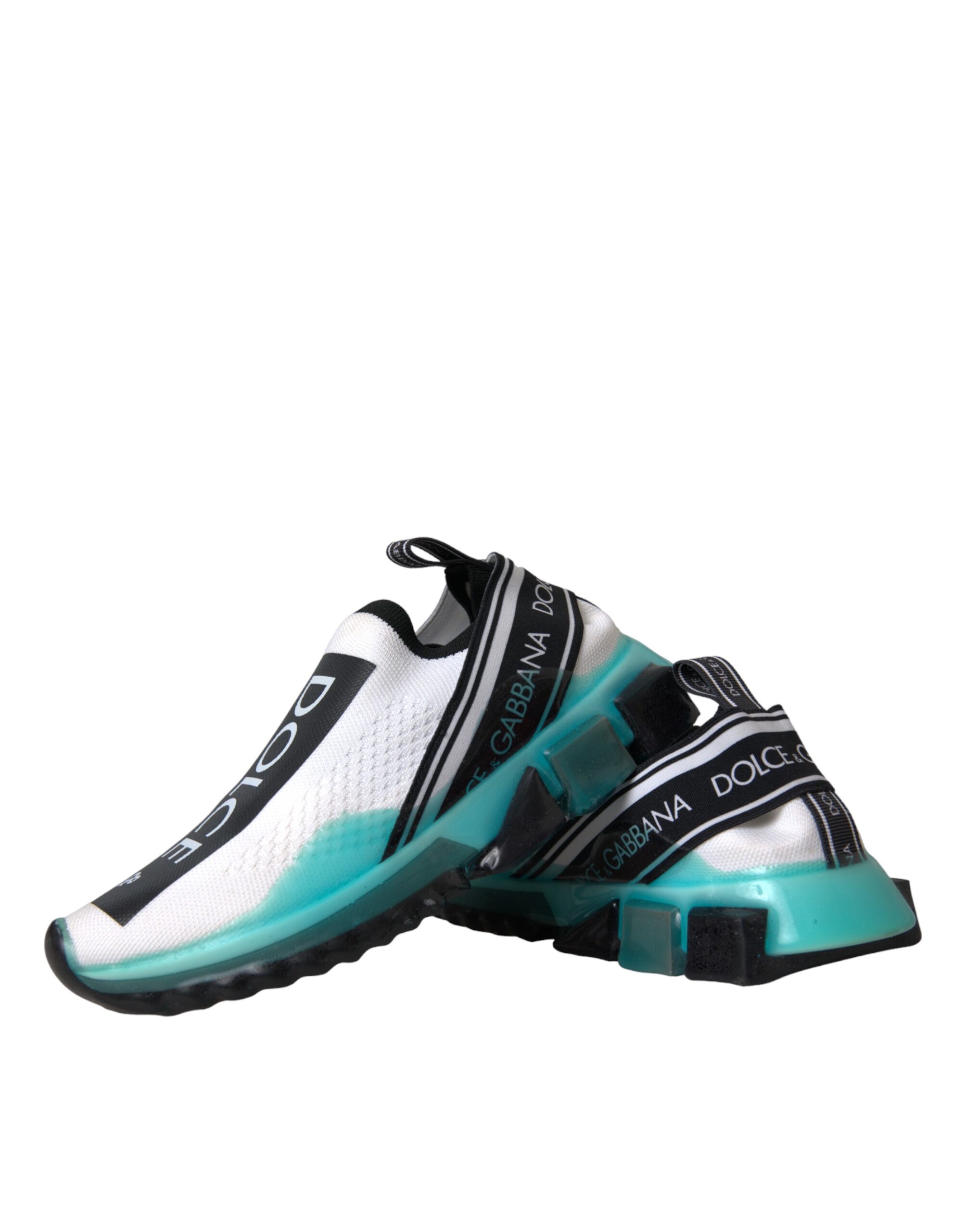 Dolce & Gabbana Black White Blue Slip On Sorrento Sneakers Shoes - Image 7