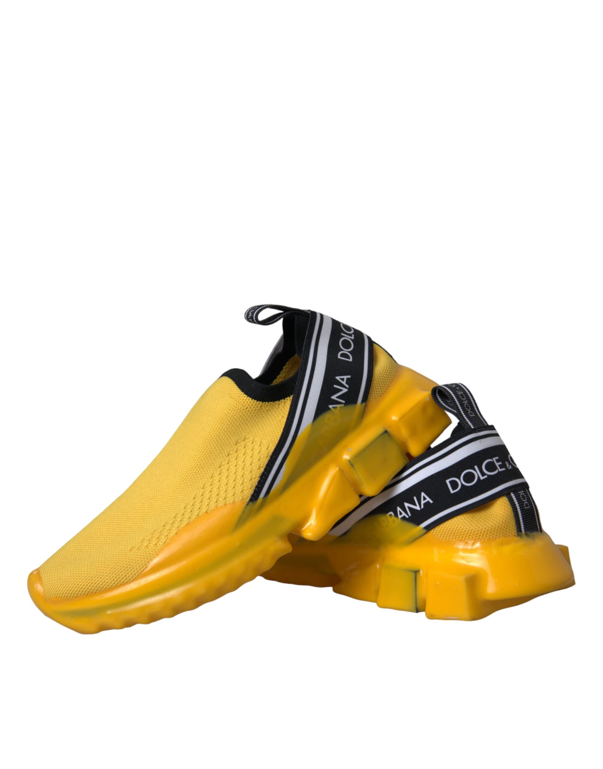 Dolce & Gabbana Yellow Sorrento Slip On Sneakers Women Shoes - Image 8