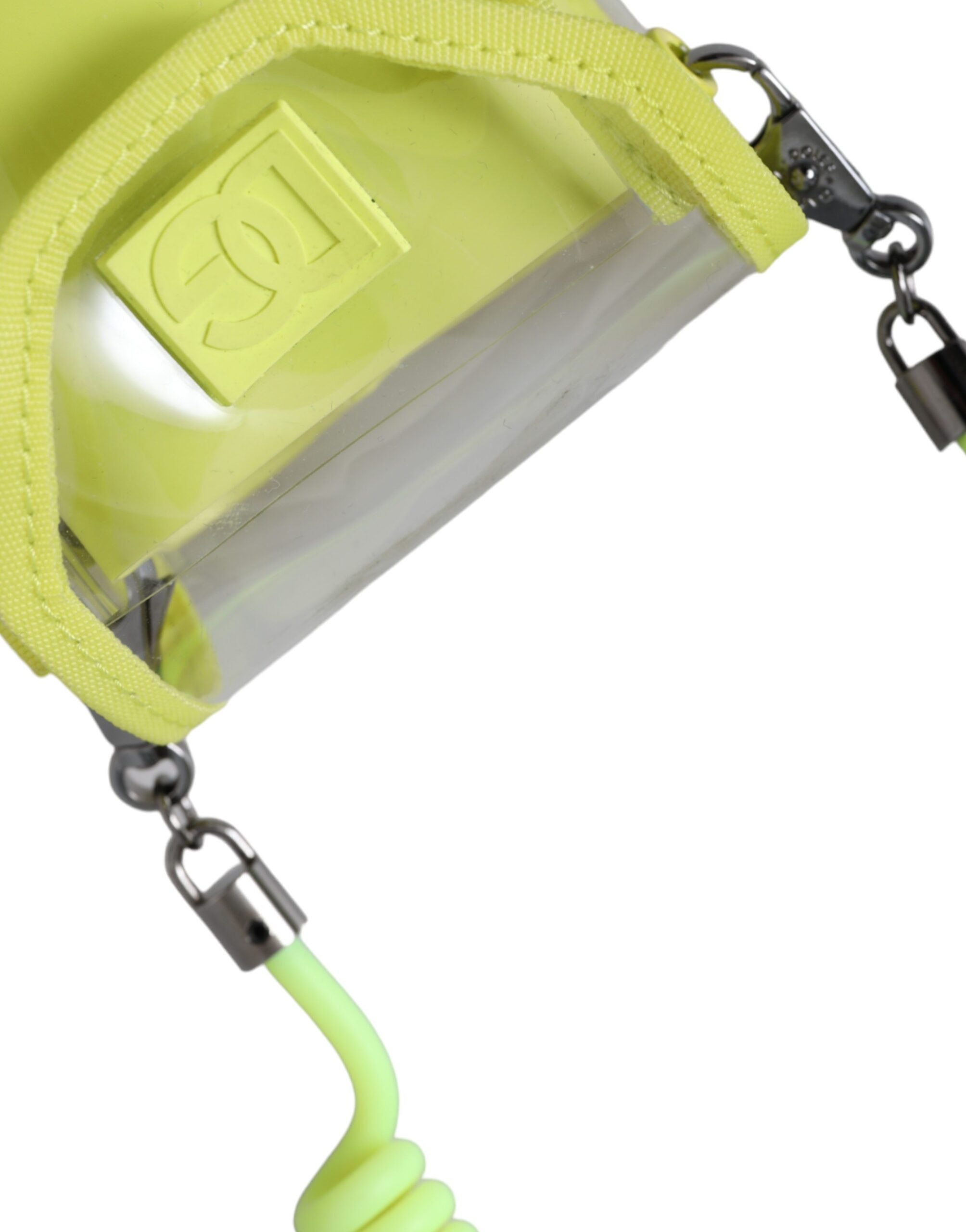 Dolce & Gabbana Yellow Green Plastic DG Logo Neck Strap Cardholder Wallet - Image 4