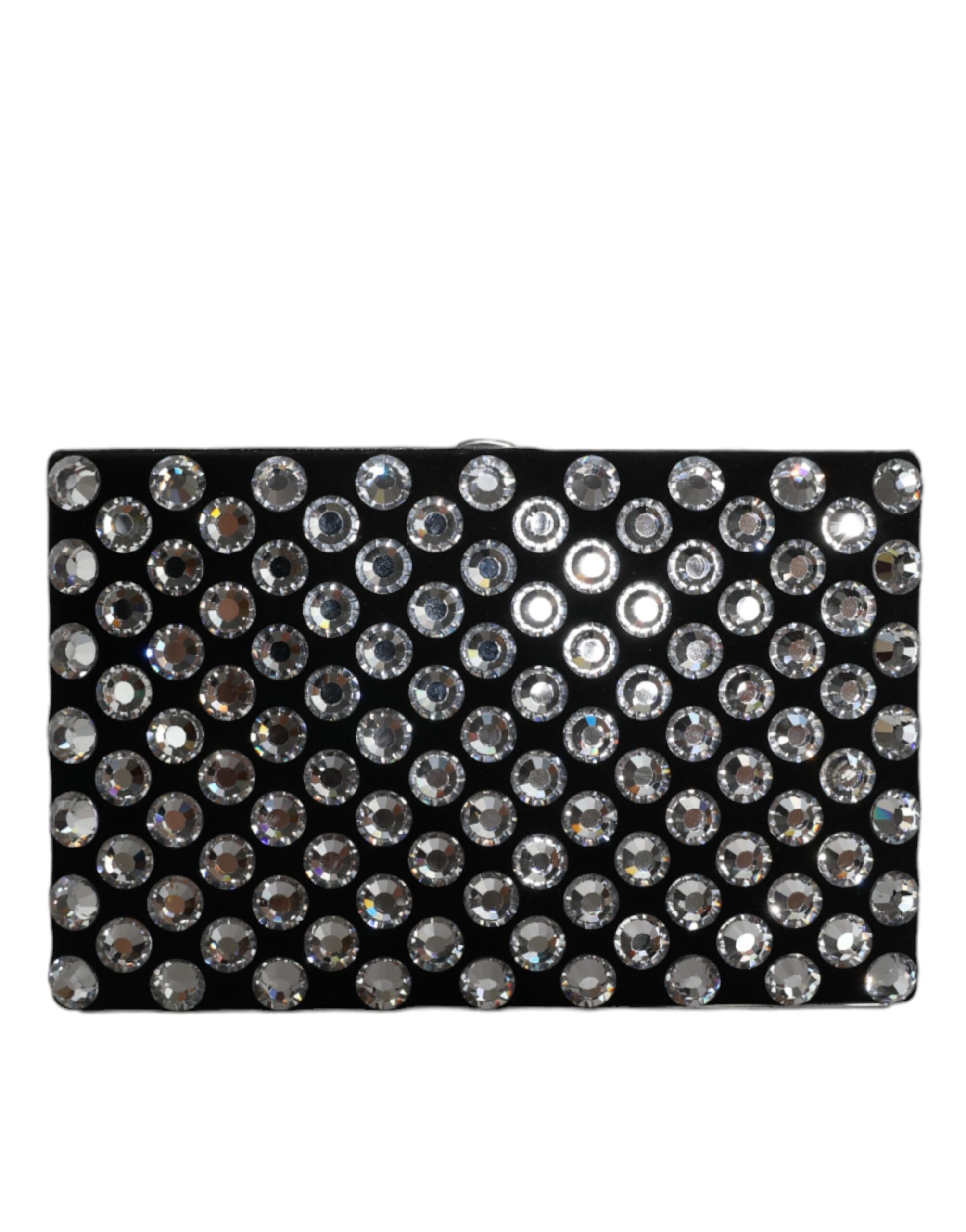 Dolce & Gabbana Black Velvet Crystal Clutch Evening Party Purse Bag - Image 2