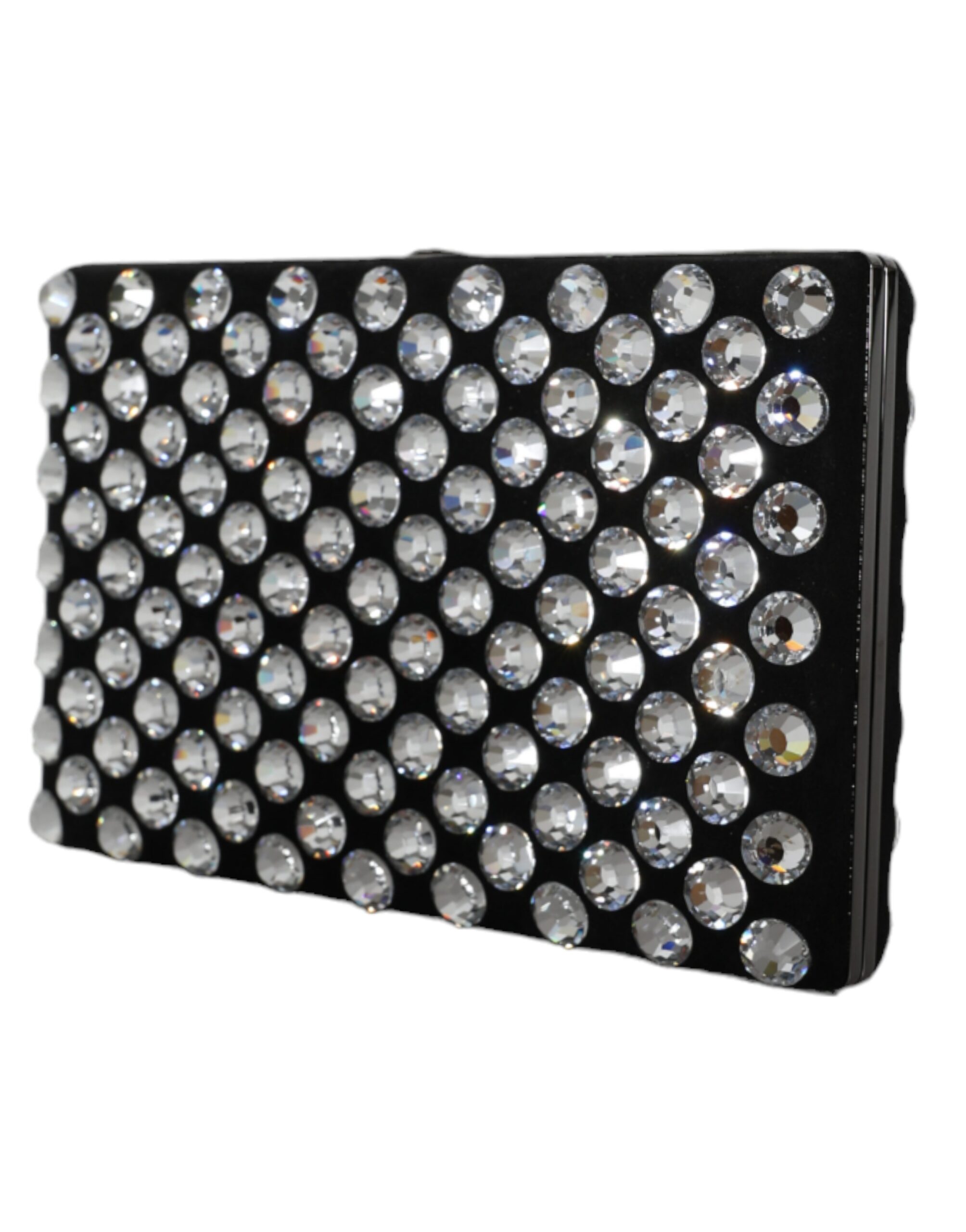 Dolce & Gabbana Black Velvet Crystal Clutch Evening Party Purse Bag - Image 3