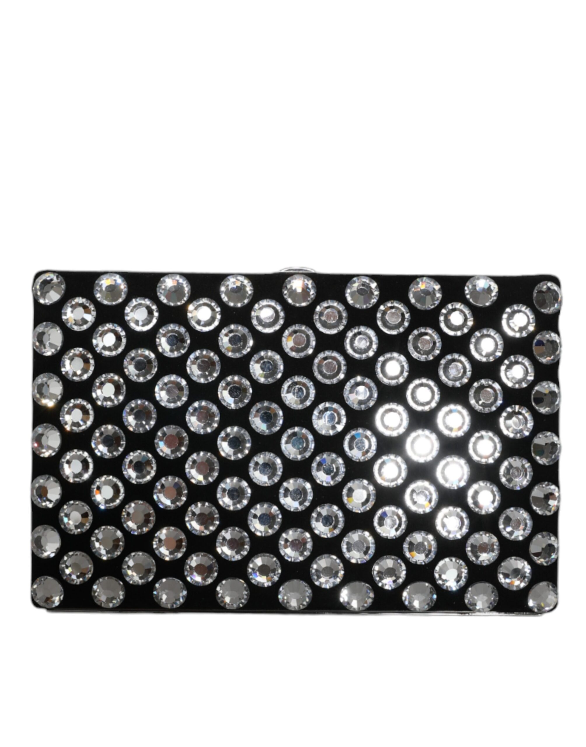 Dolce & Gabbana Black Velvet Crystal Clutch Evening Party Purse Bag - Image 4