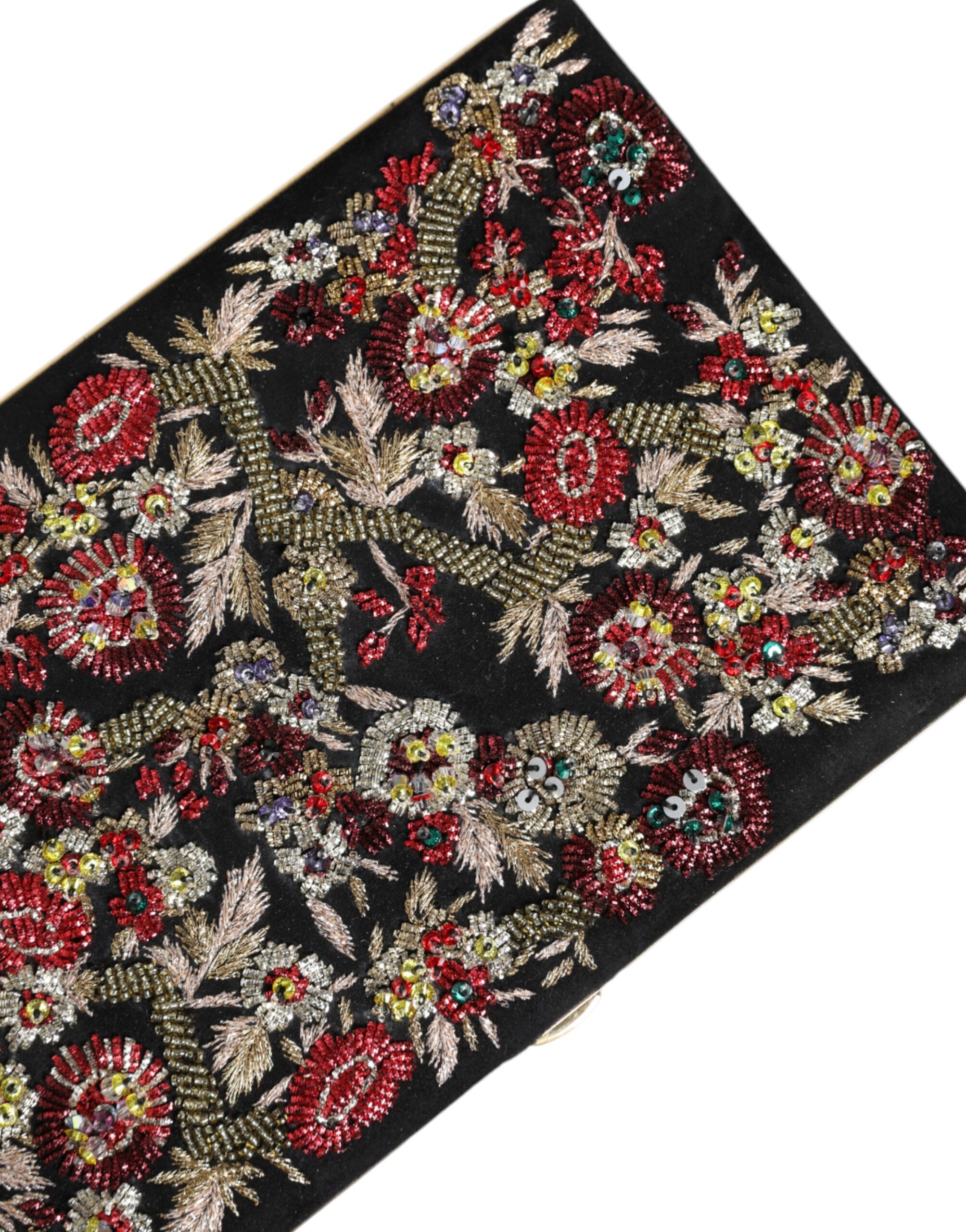 Dolce & Gabbana Multicolor Floral Gold Frame Clutch Evening Purse Bag - Image 7