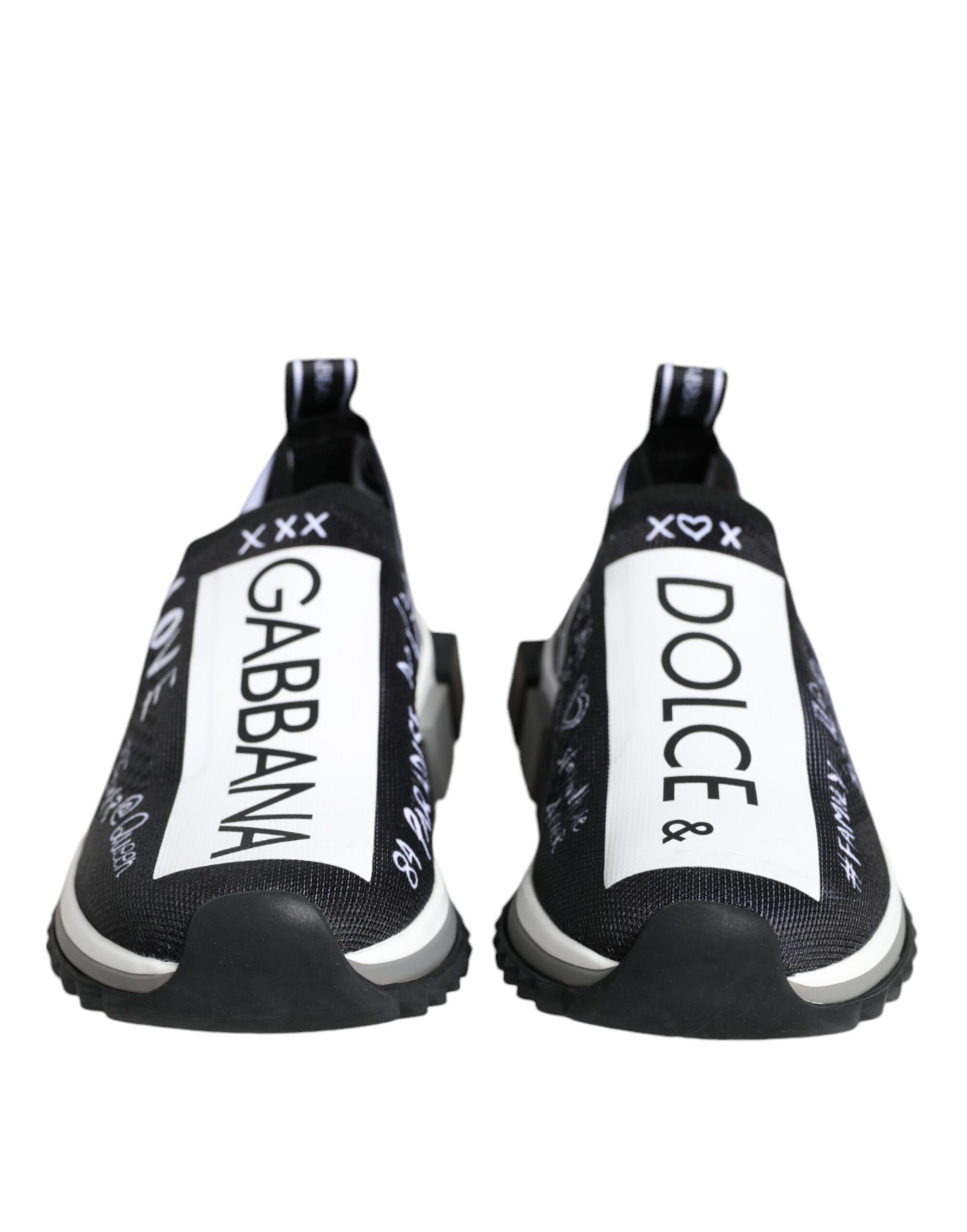 Dolce & Gabbana Black White Sorrento Low Top Sneakers Shoes - Image 2