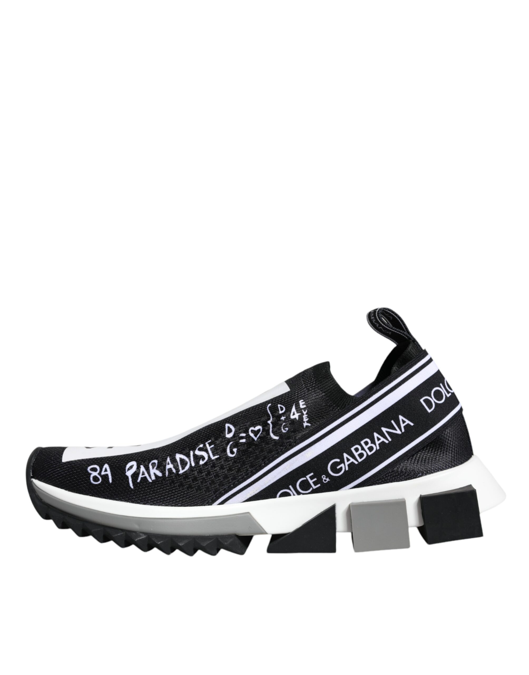Dolce & Gabbana Black White Sorrento Low Top Sneakers Shoes - Image 5
