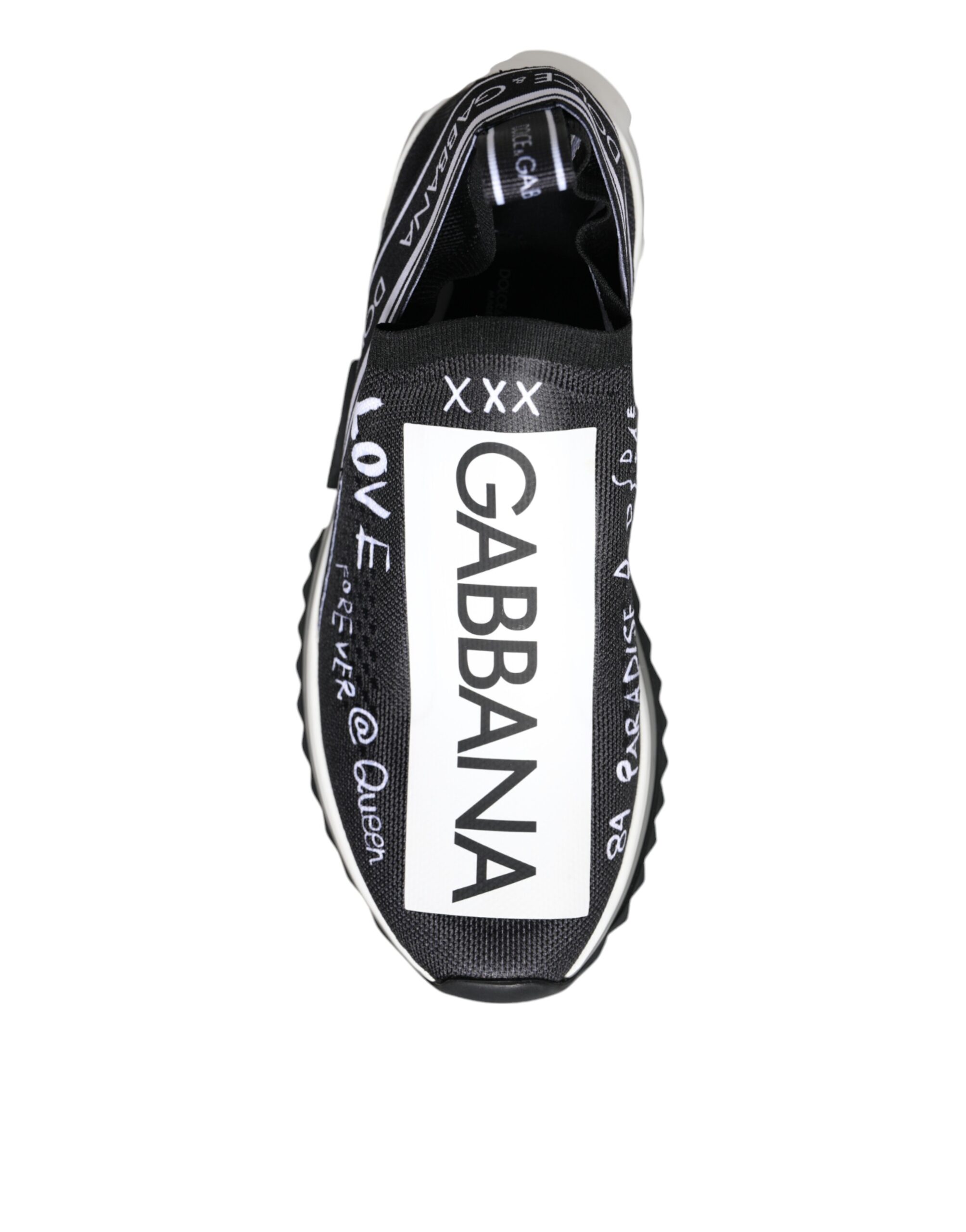 Dolce & Gabbana Black White Sorrento Low Top Sneakers Shoes - Image 6