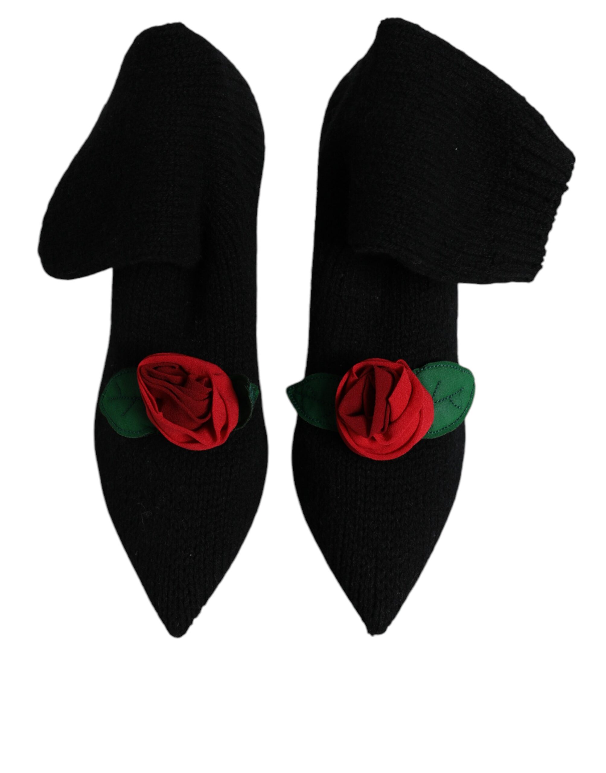 Dolce & Gabbana Black Stiletto Heels Mid Calf Boots Shoes - Image 3