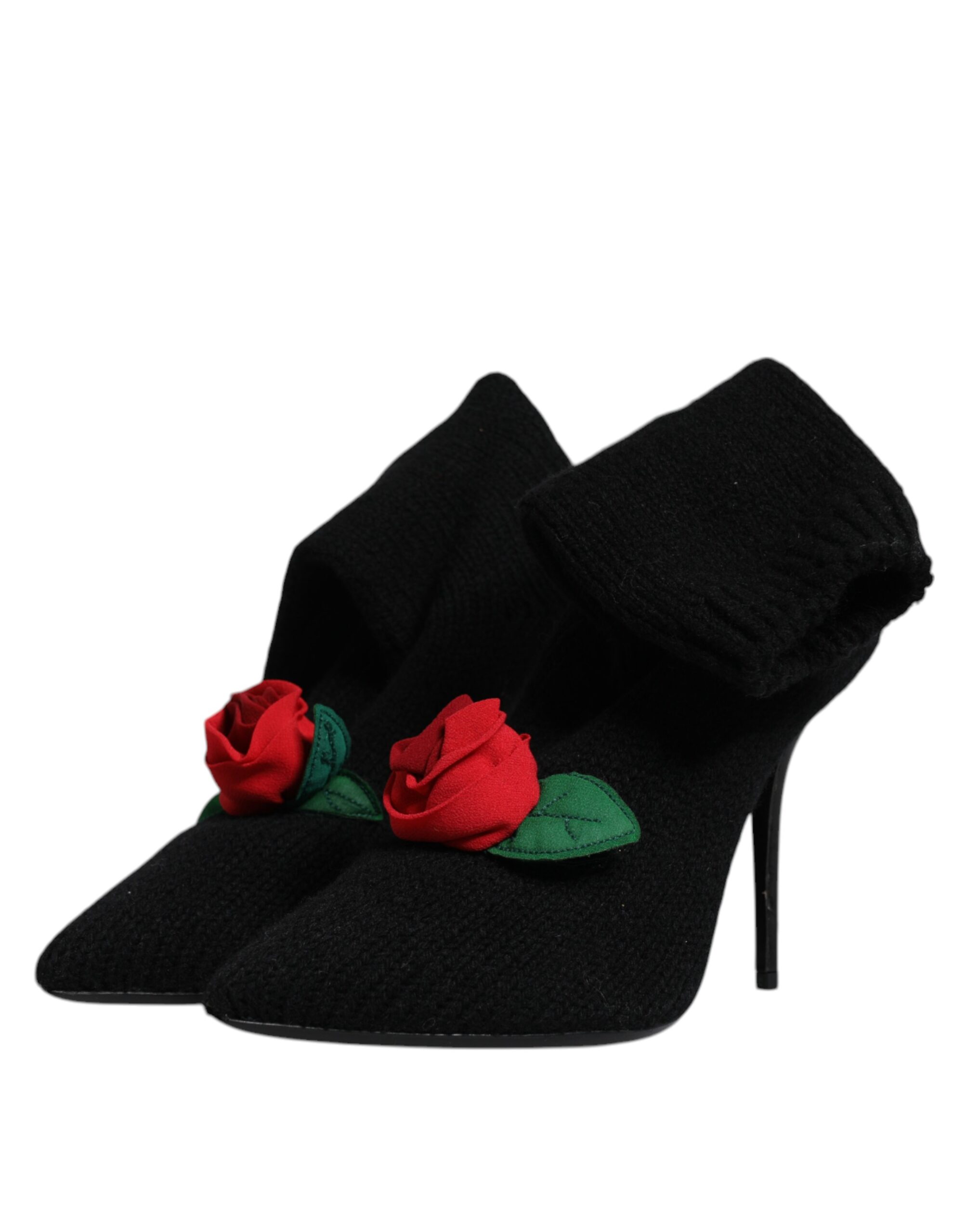 Dolce & Gabbana Black Stiletto Heels Mid Calf Boots Shoes - Image 4